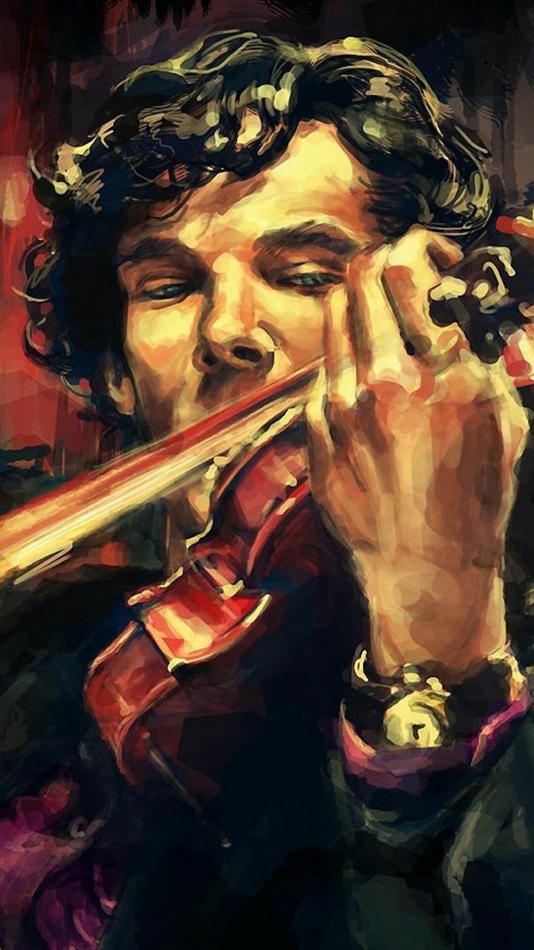 Wallpapers Sherlock Holmes, Violinist Drawing, Violist Fan Art, Sherlock Tattoo, 1080x1920 Full HD Phone