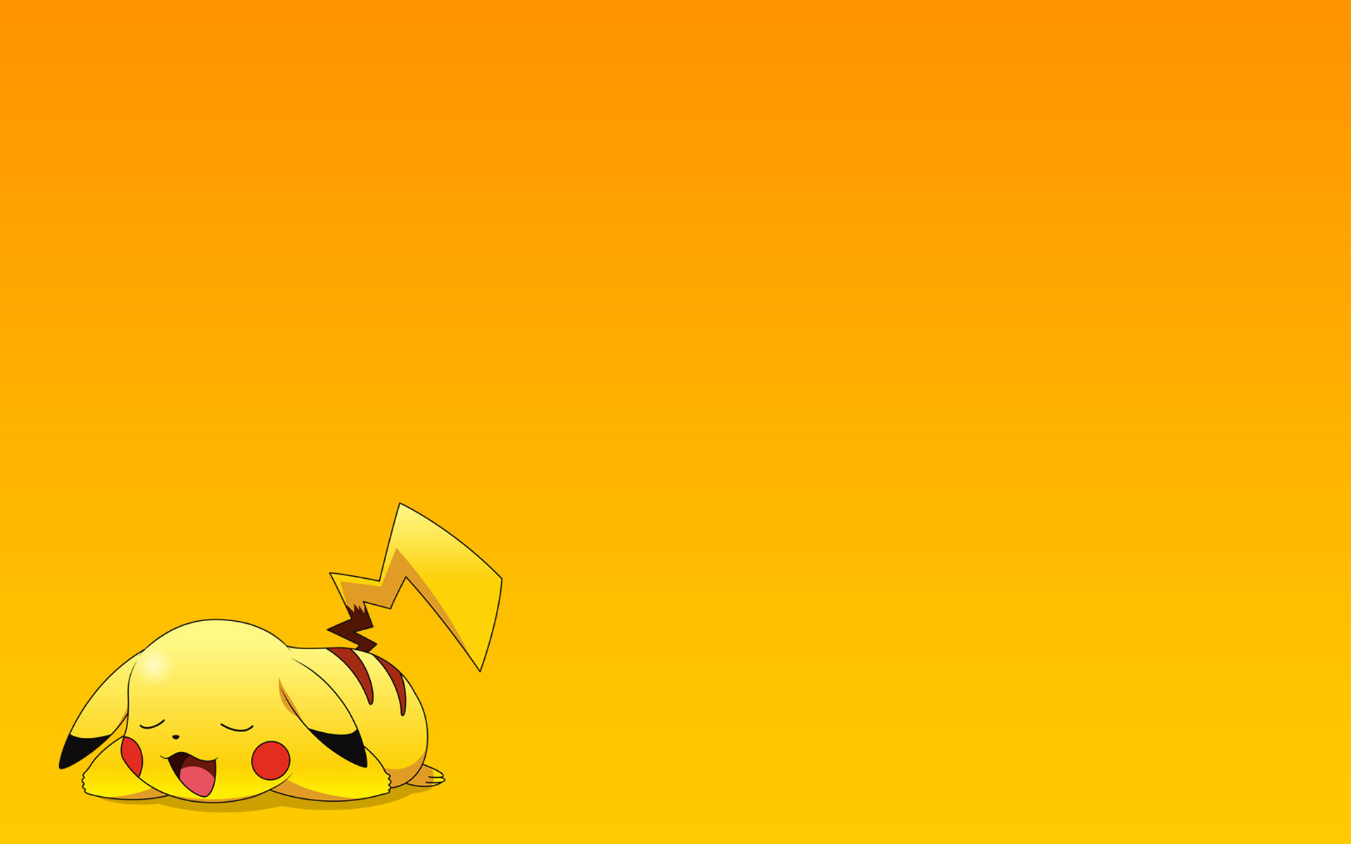 Sleeping Pikachu, PokÃ©mon, Minimalist yellow art, HD Desktop wallpaper