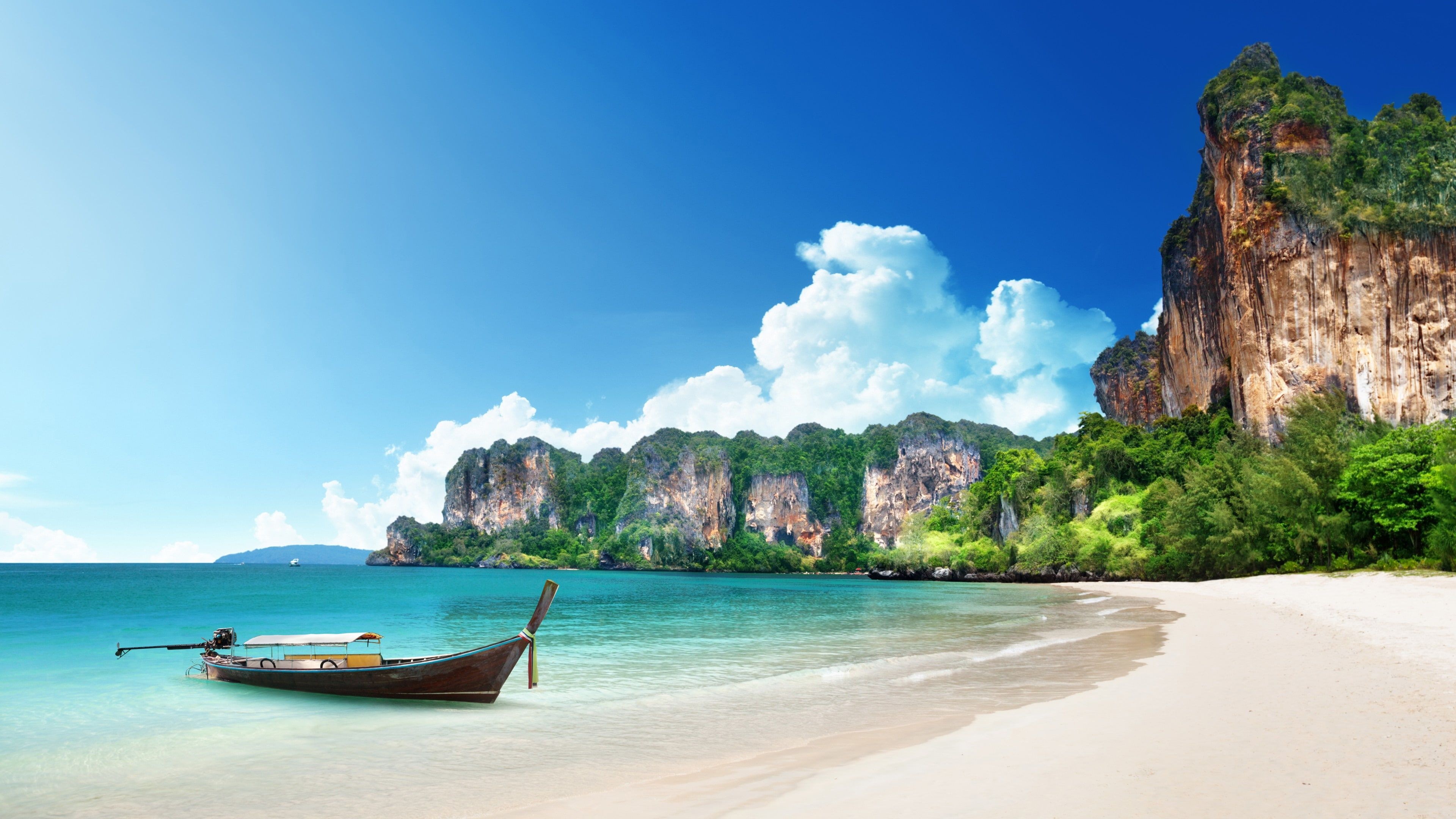 Pleasure Boat, Summer vacation vibes, Beachside escape, Tropical paradise, 3840x2160 4K Desktop