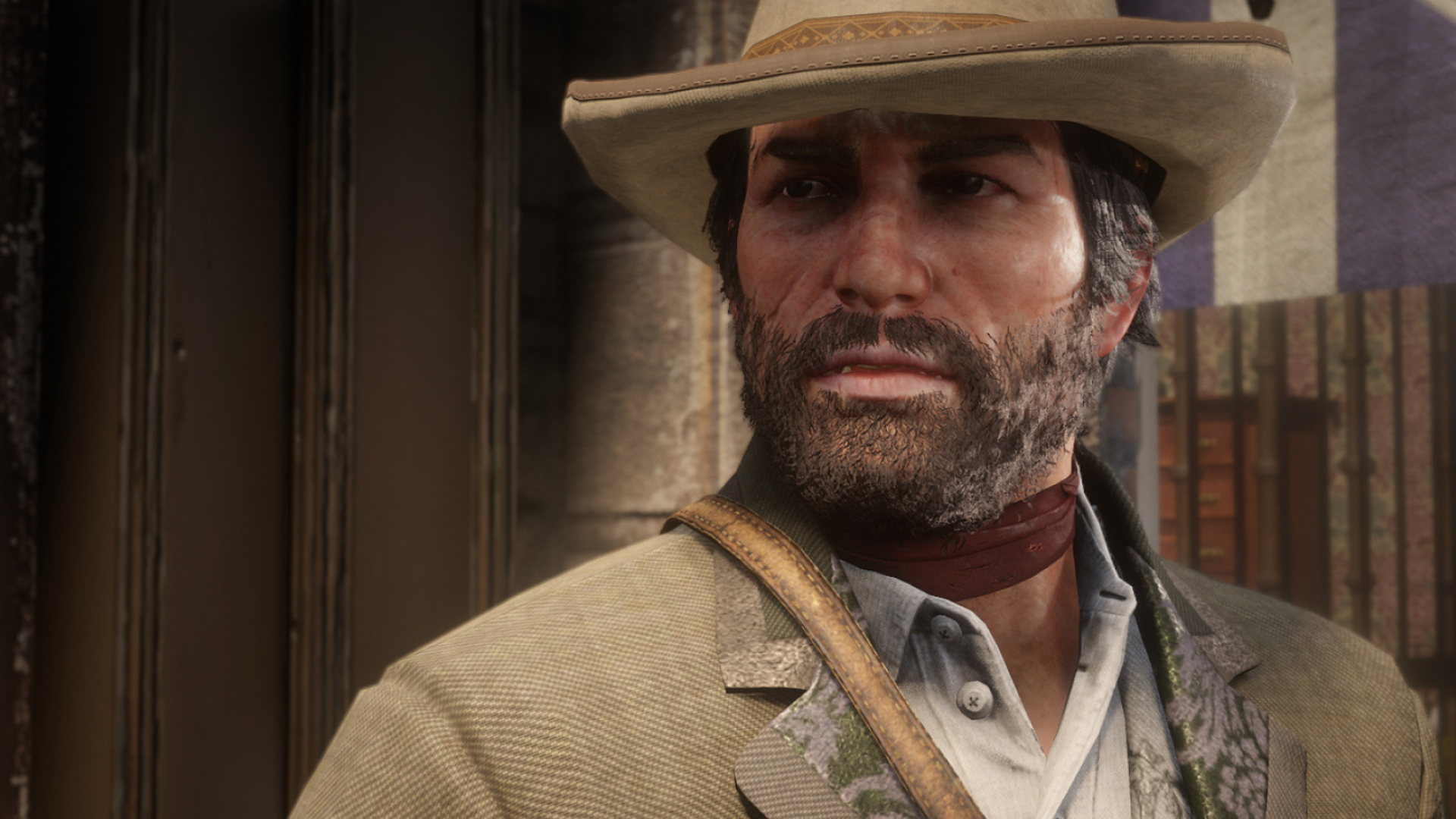 Arthur Morgan, Red Dead Redemption 2, tan cowboy hat, Full HD Desktop wallpaper