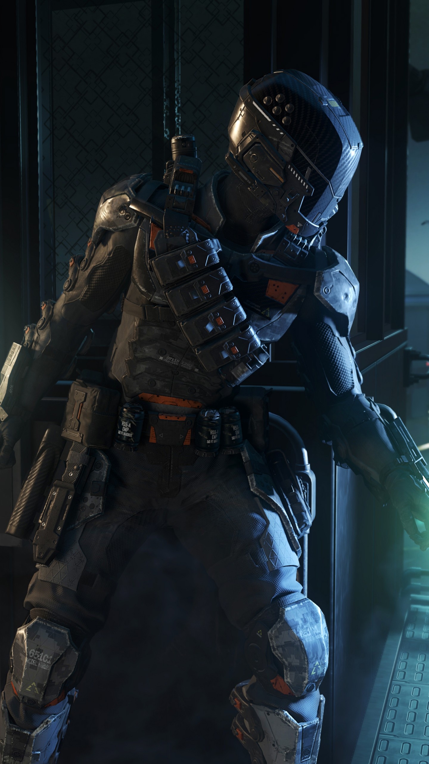 Call of Duty: Black Ops III cybernetic soldier, Futuristic combat helmet, Tactical exoskeleton armor, HD Phone wallpaper