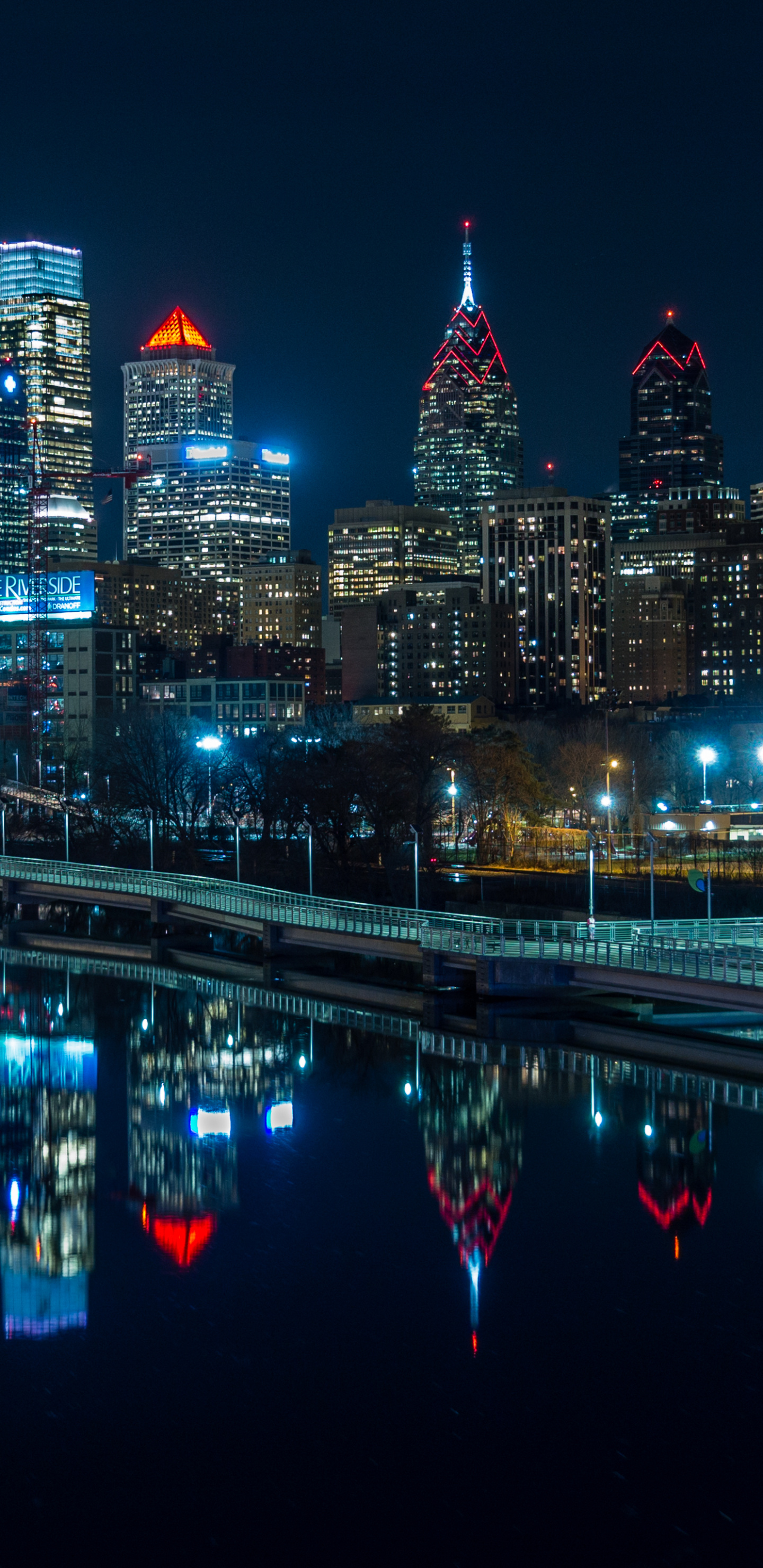 Philadelphia Skyline, Travels, American City, Historic Landmarks, 1440x2960 HD Phone