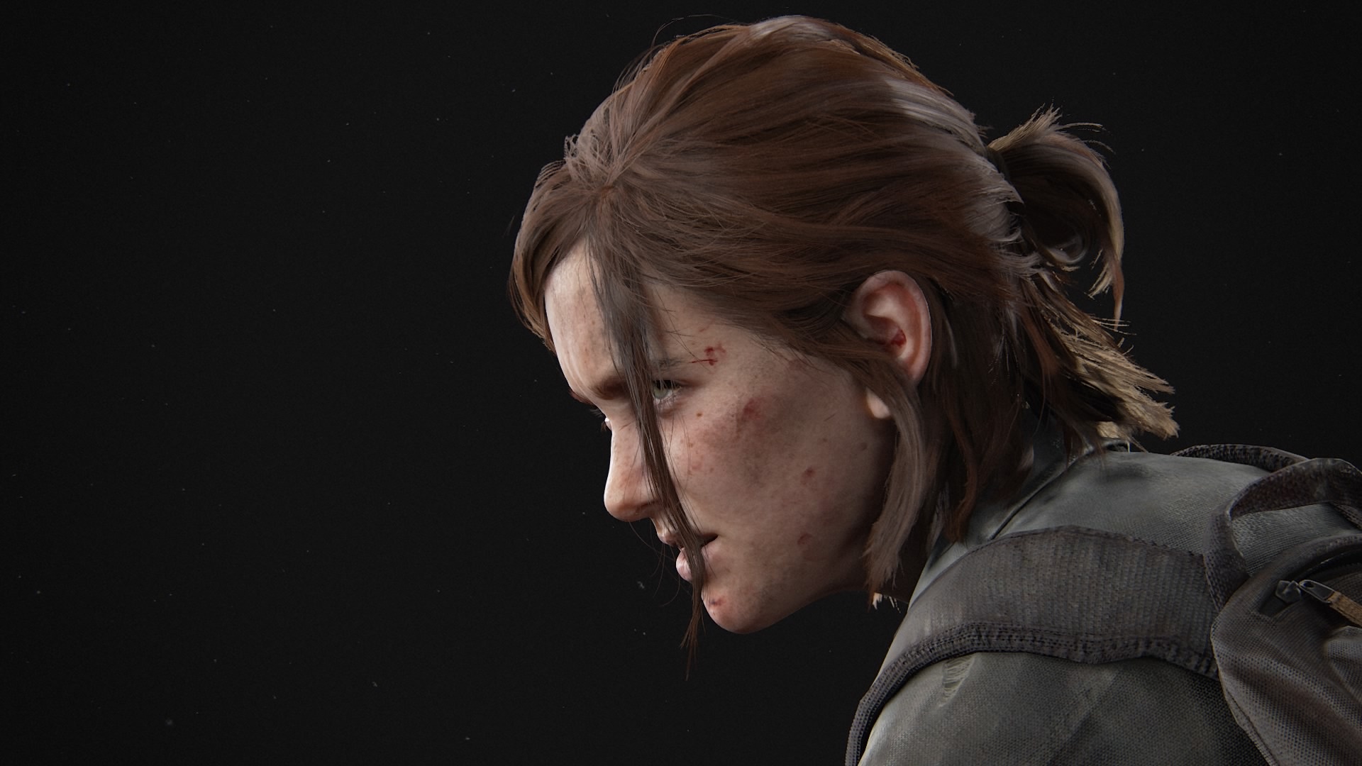 Ellie Williams, The Last of Us Part II, character render profile, Full HD Desktop wallpaper