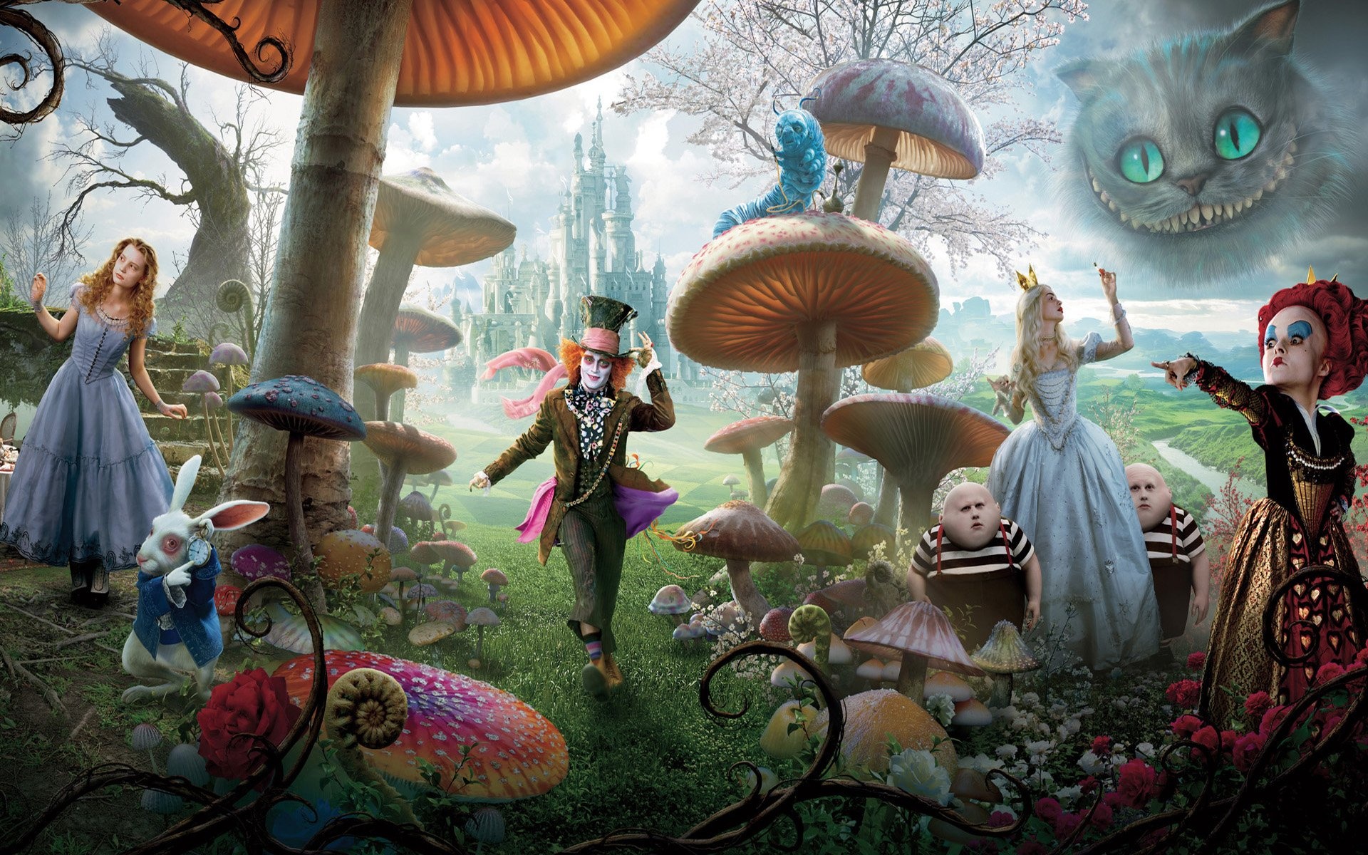 Alice in Wonderland, White Queen, Mad Hatter, Queen of Hearts, 1920x1200 HD Desktop