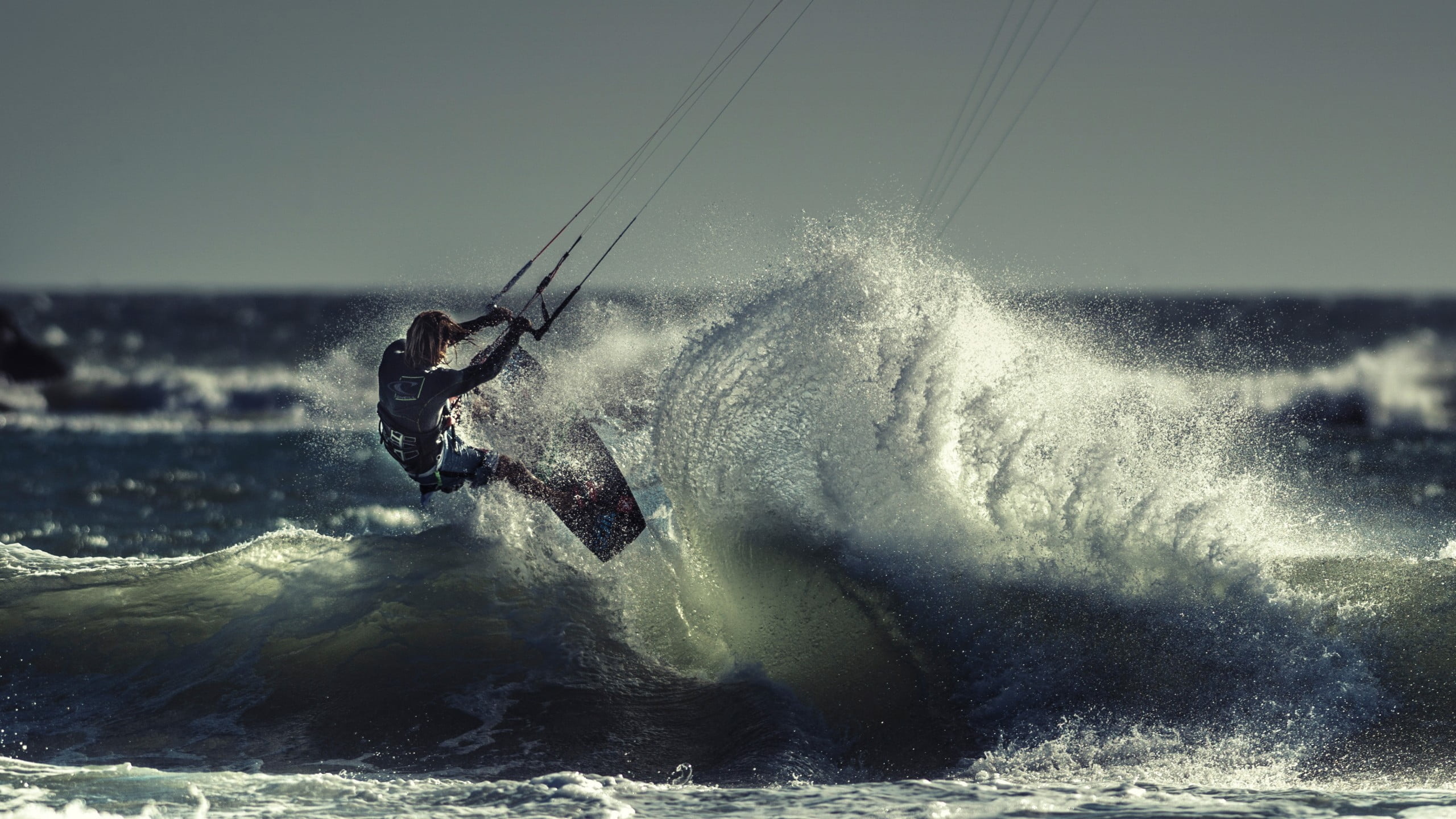 Waves, Kiteboarding Wallpaper, 2560x1440 HD Desktop