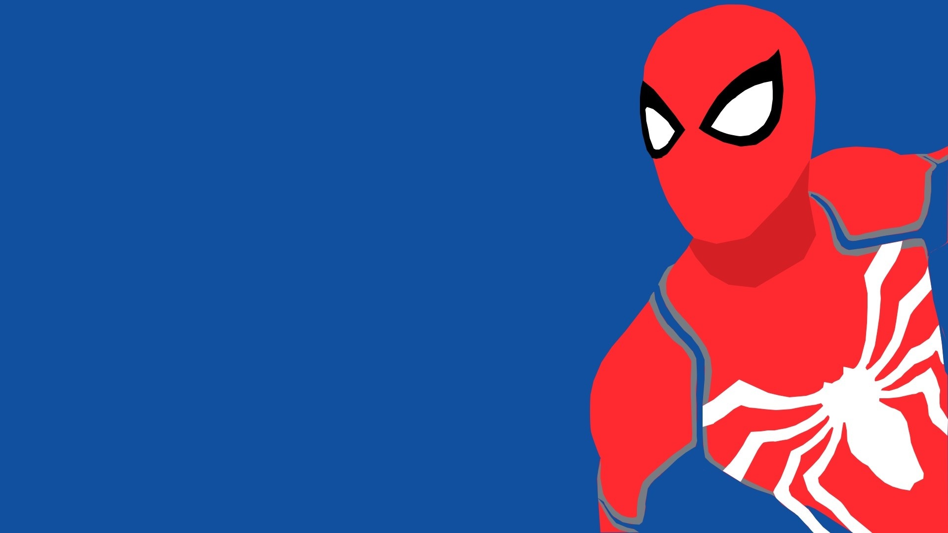 Spider-Man Advanced Suit, White spider emblem, Minimalist vector art, Full HD Desktop wallpaper