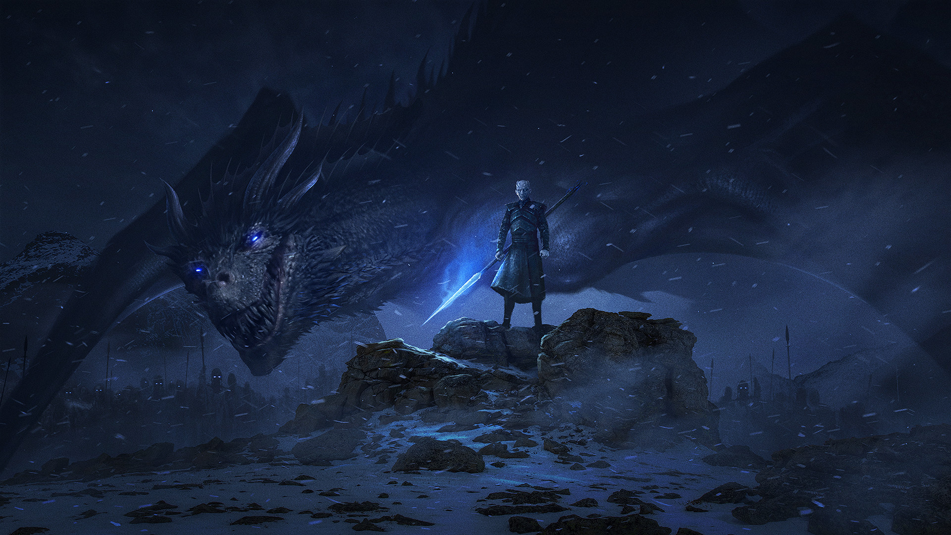 Viserion and Night King, Dragon (Game Of Thrones) Wallpaper, 1920x1080 Full HD Desktop