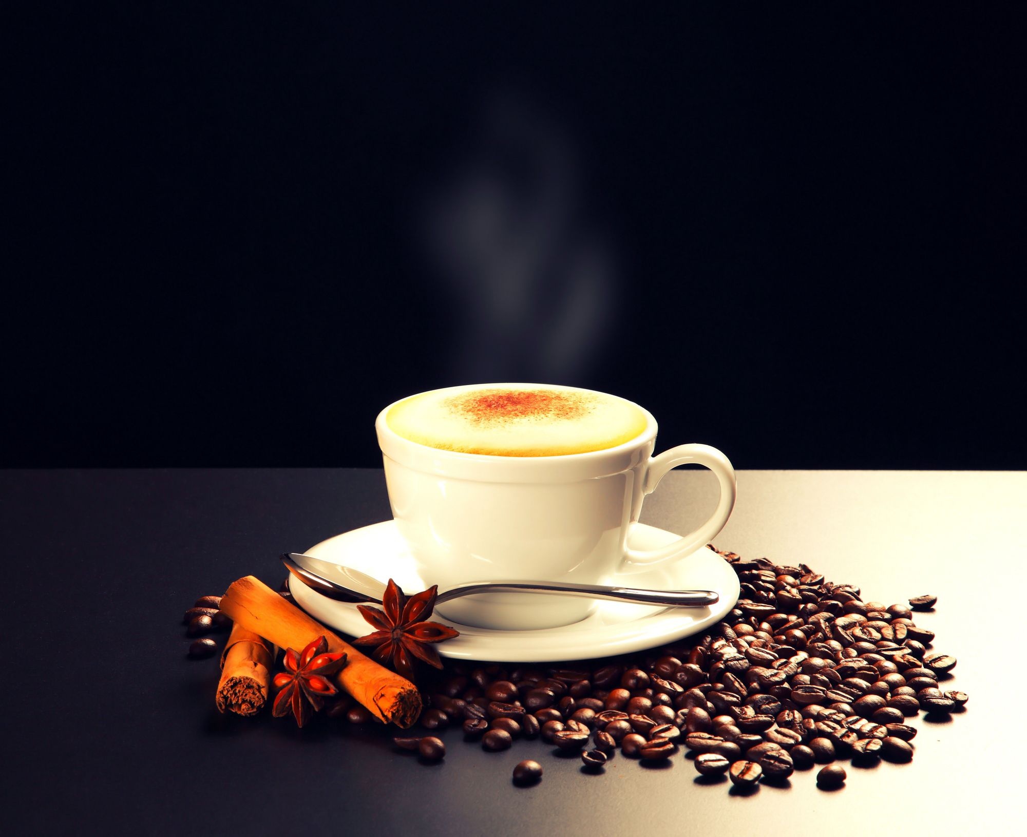 Coffee Beans, Cappuccino, Backgrounds, Food, 2000x1630 HD Desktop