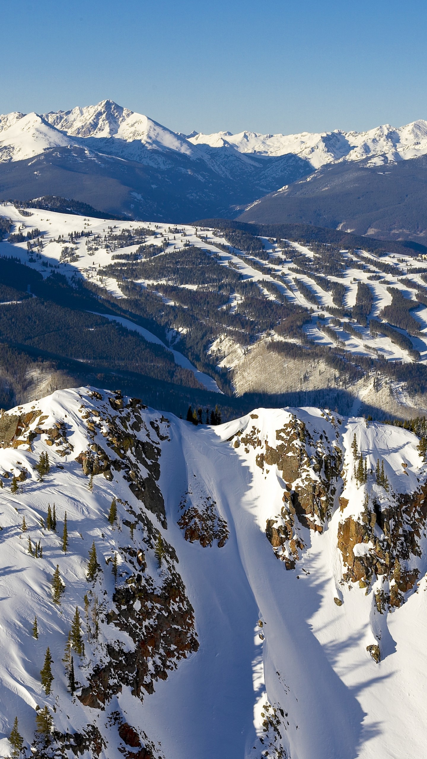 Vail wallpaper, Colorado's beauty, Snowy mountains, Nature's wonder, 1440x2560 HD Phone