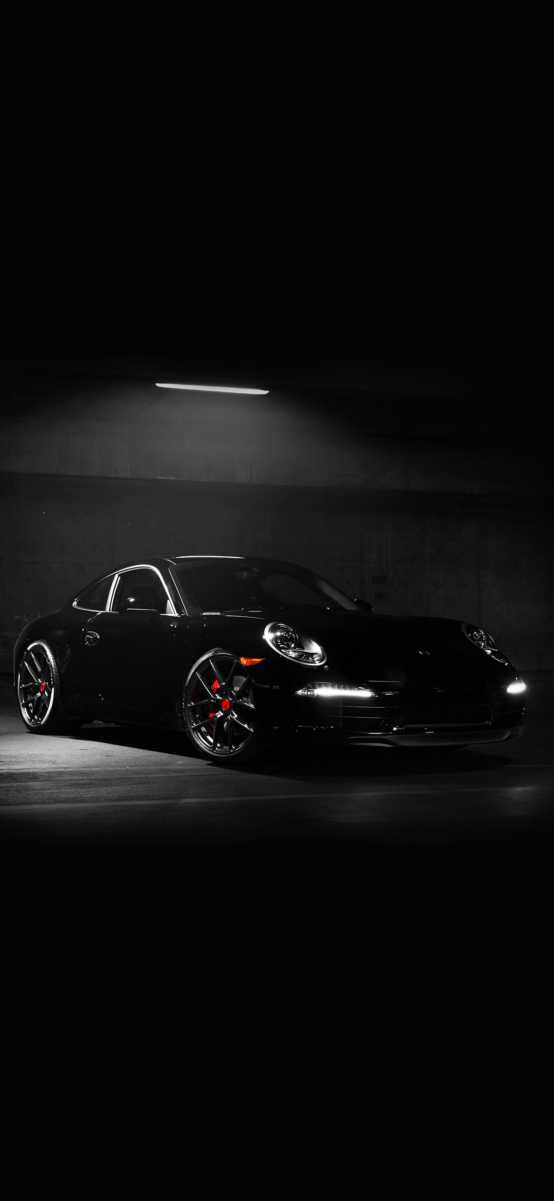 Porsche illustration art, Dark and mysterious, Artistic visualization, Automotive beauty, 1130x2440 HD Phone