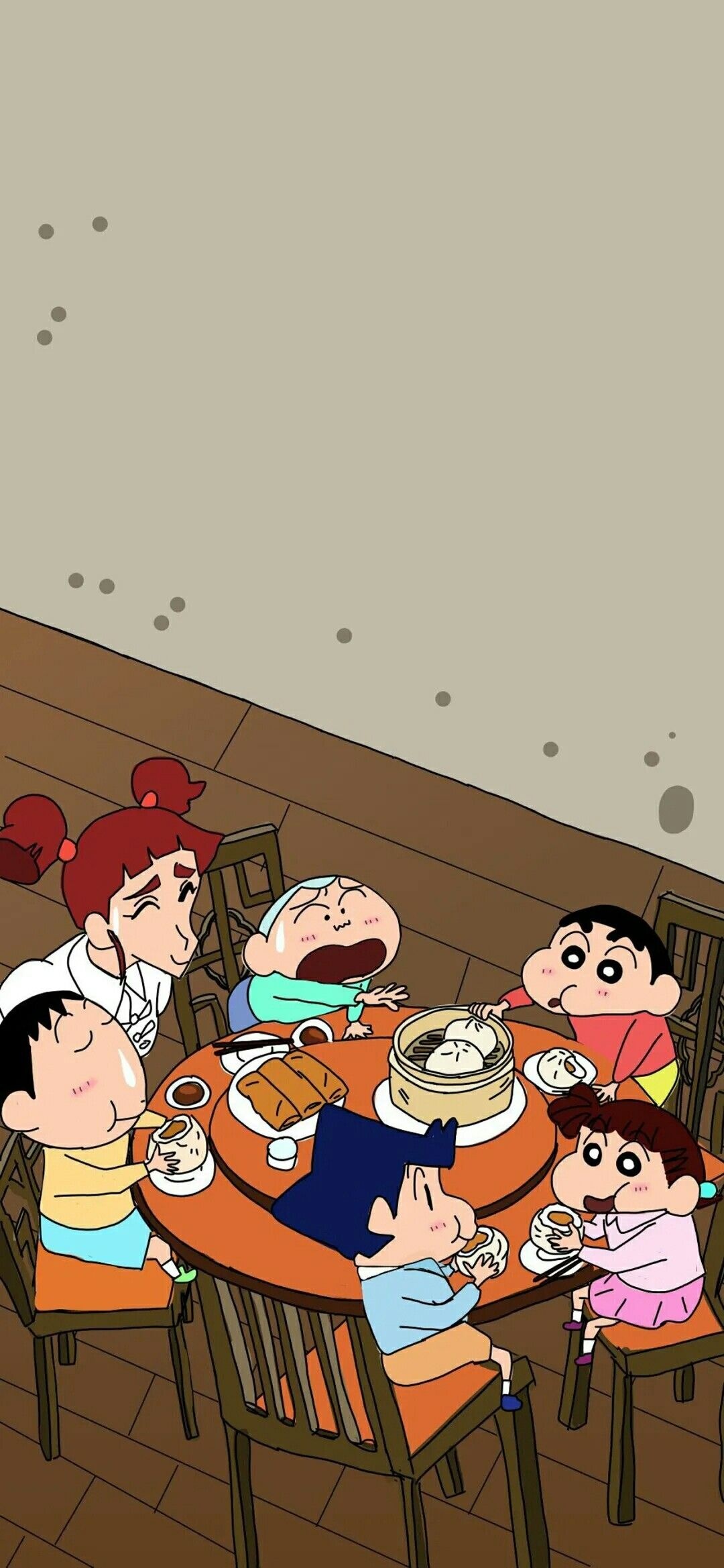 Shinnosuke Nohara, Kasukabe Defense Force, Ran Tama, dim sum bamboo steamer, HD Phone wallpaper