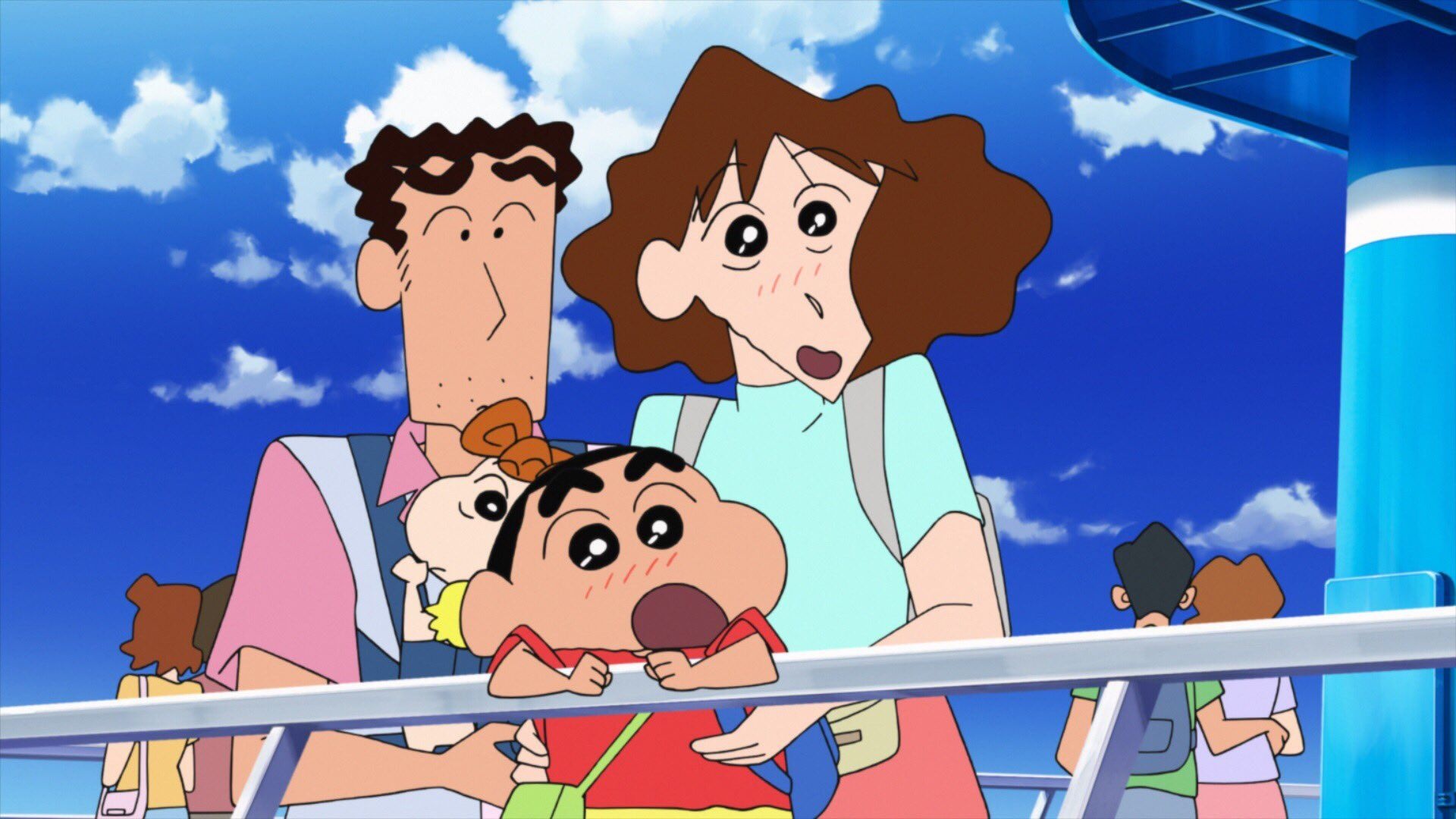 Shinnosuke Nohara, Misae Nohara, Hiroshi Nohara, Himawari Nohara, Full HD Desktop wallpaper