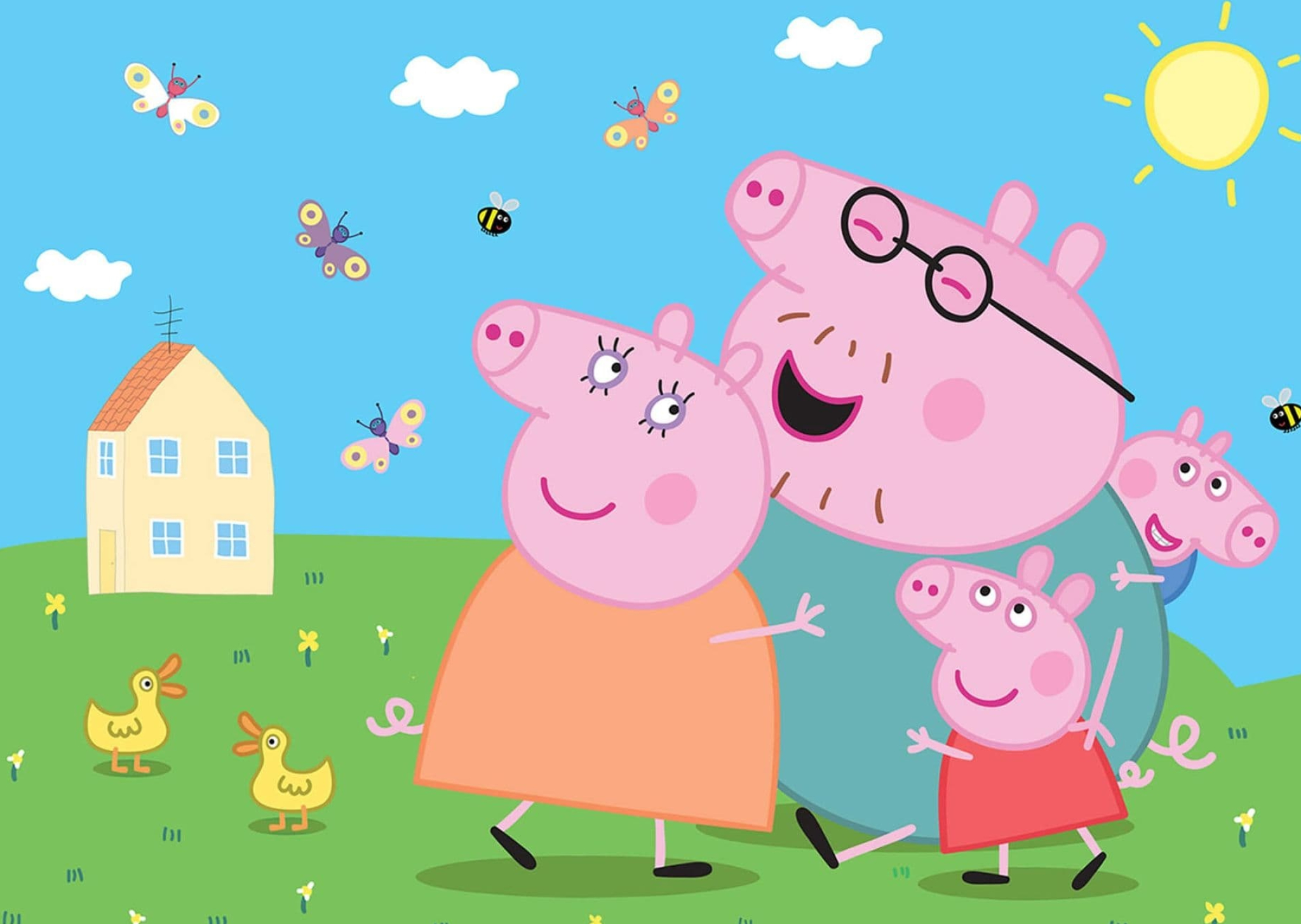 Peppa Pig, Daddy Pig, Mummy Pig, George Pig, HD Desktop wallpaper