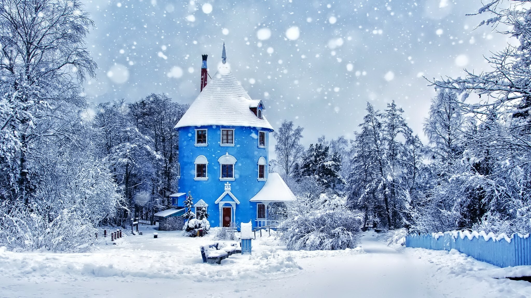 Snowfall wallpapers, Free download, 2050x1160 HD Desktop