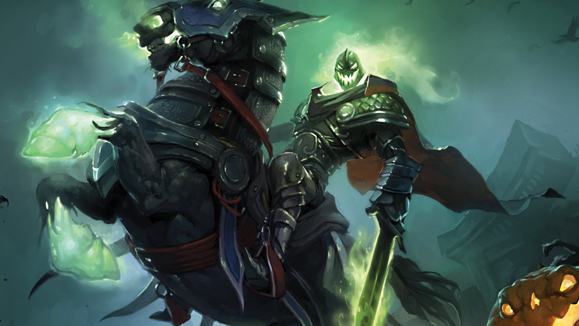 Headless Horseman, Fiery pumpkin, Sinister armor, Spectral steed, WoW Hallow's End, 1920x1080 Full HD Desktop