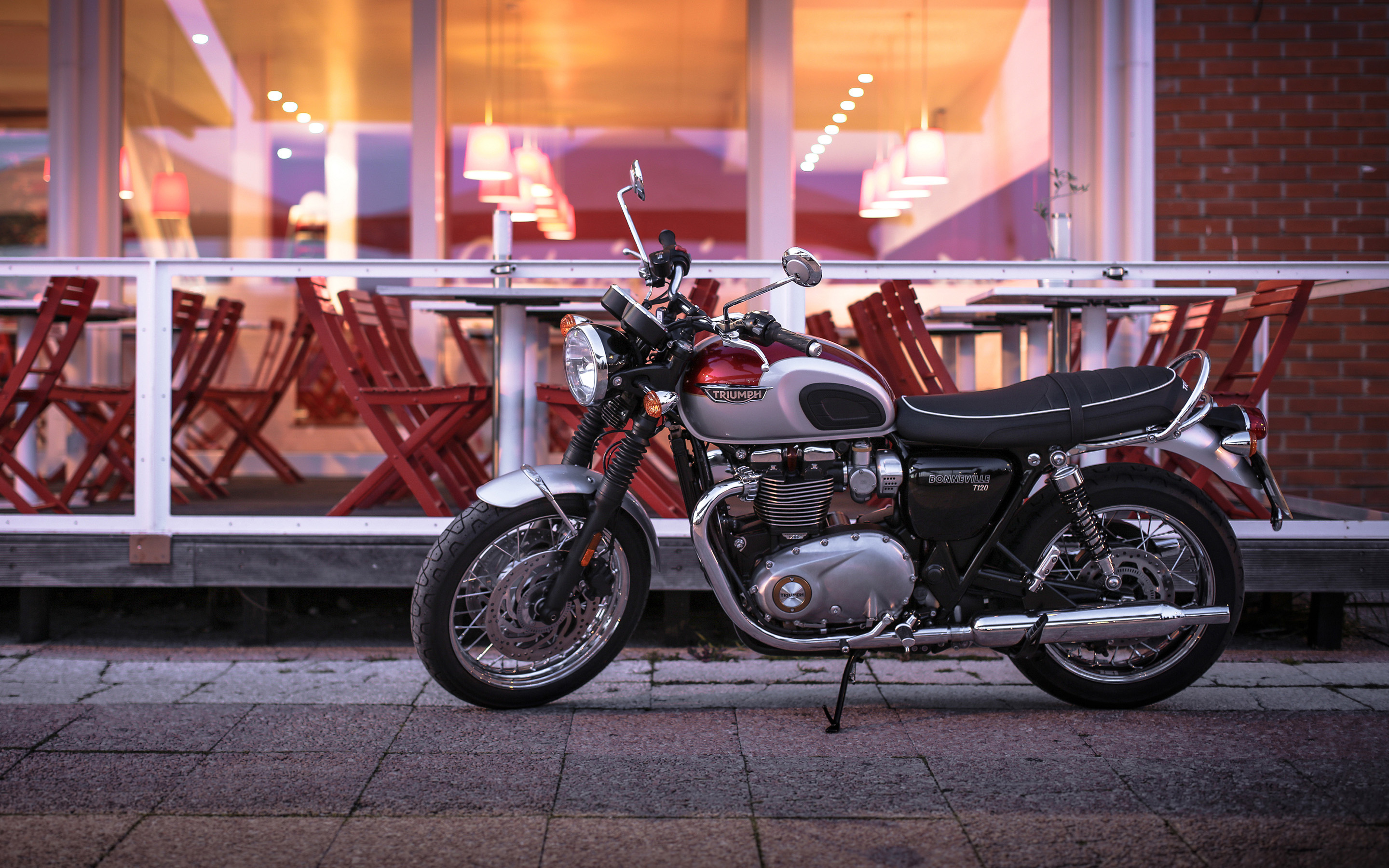 Triumph Bonneville T120, Auto, Triumph Bonneville, Classic Motorcycles, 2880x1800 HD Desktop