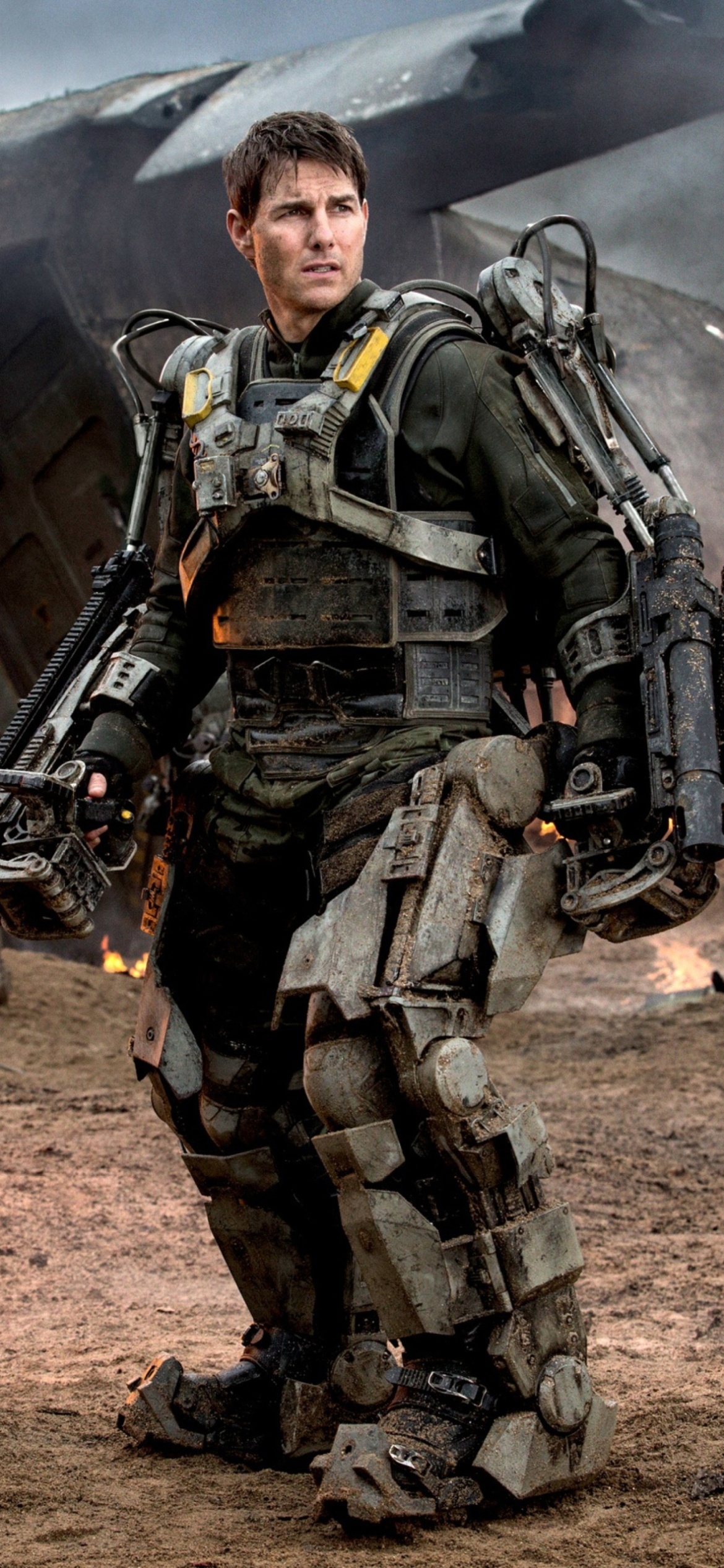 Edge of Tomorrow, Tom Cruise's heroics, Sci-fi action thriller, Intense visual effects, 1170x2540 HD Phone