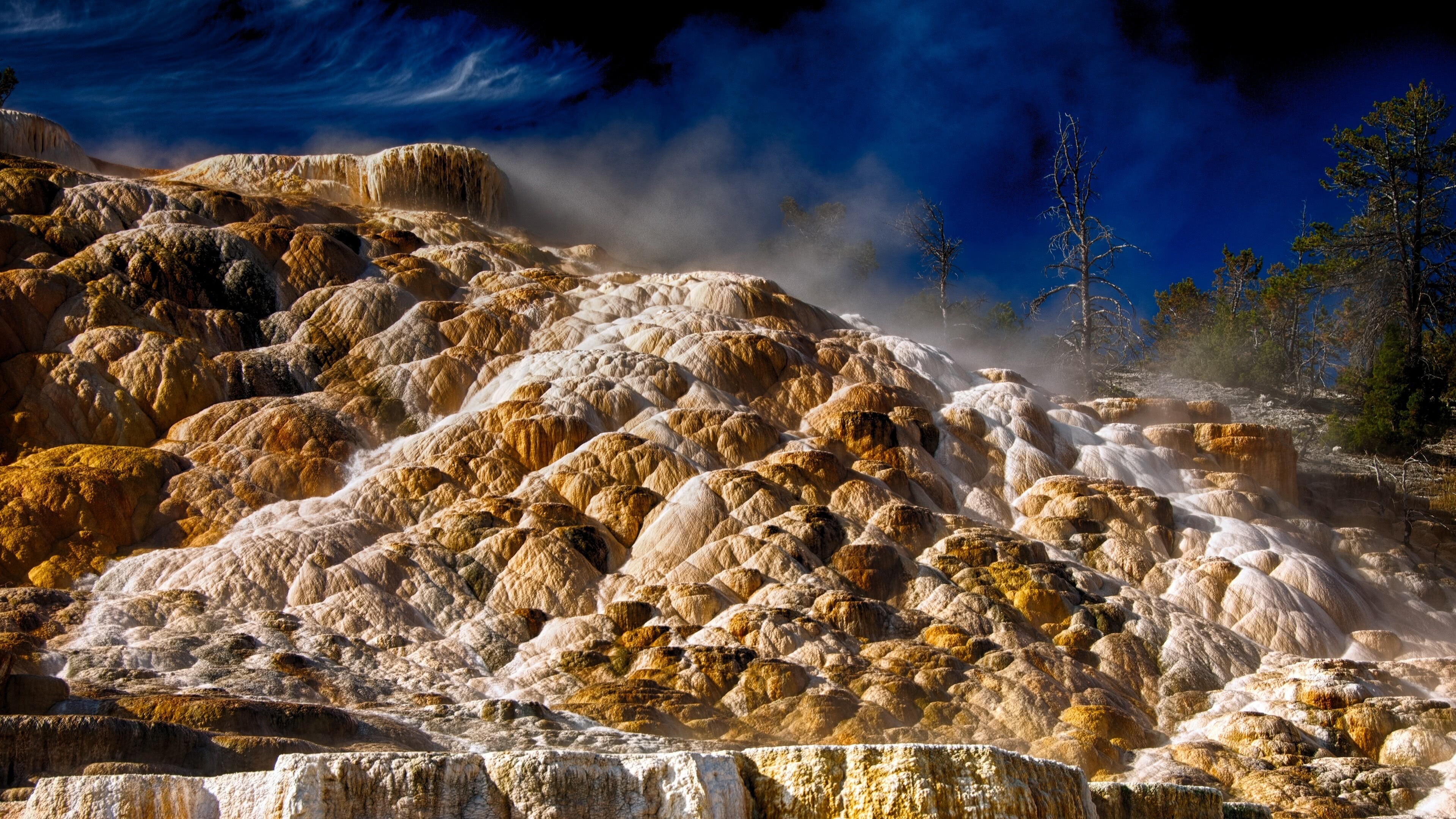 Mammoth Hot Springs, Geology Wallpaper, 3840x2160 4K Desktop