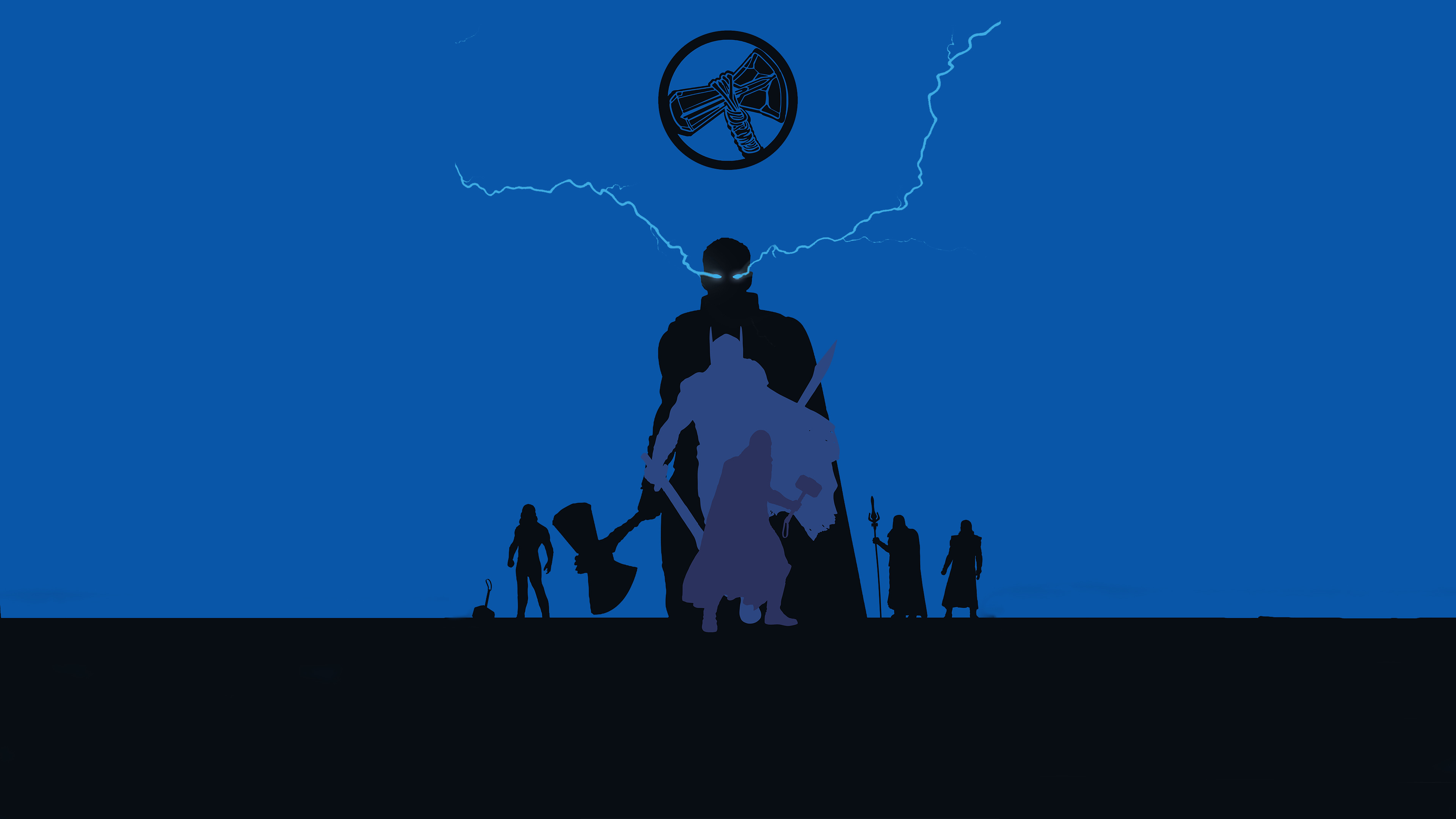 Marvel Minimalist, Thor Wallpaper 4K, God of Thunder, 3840x2160 4K Desktop