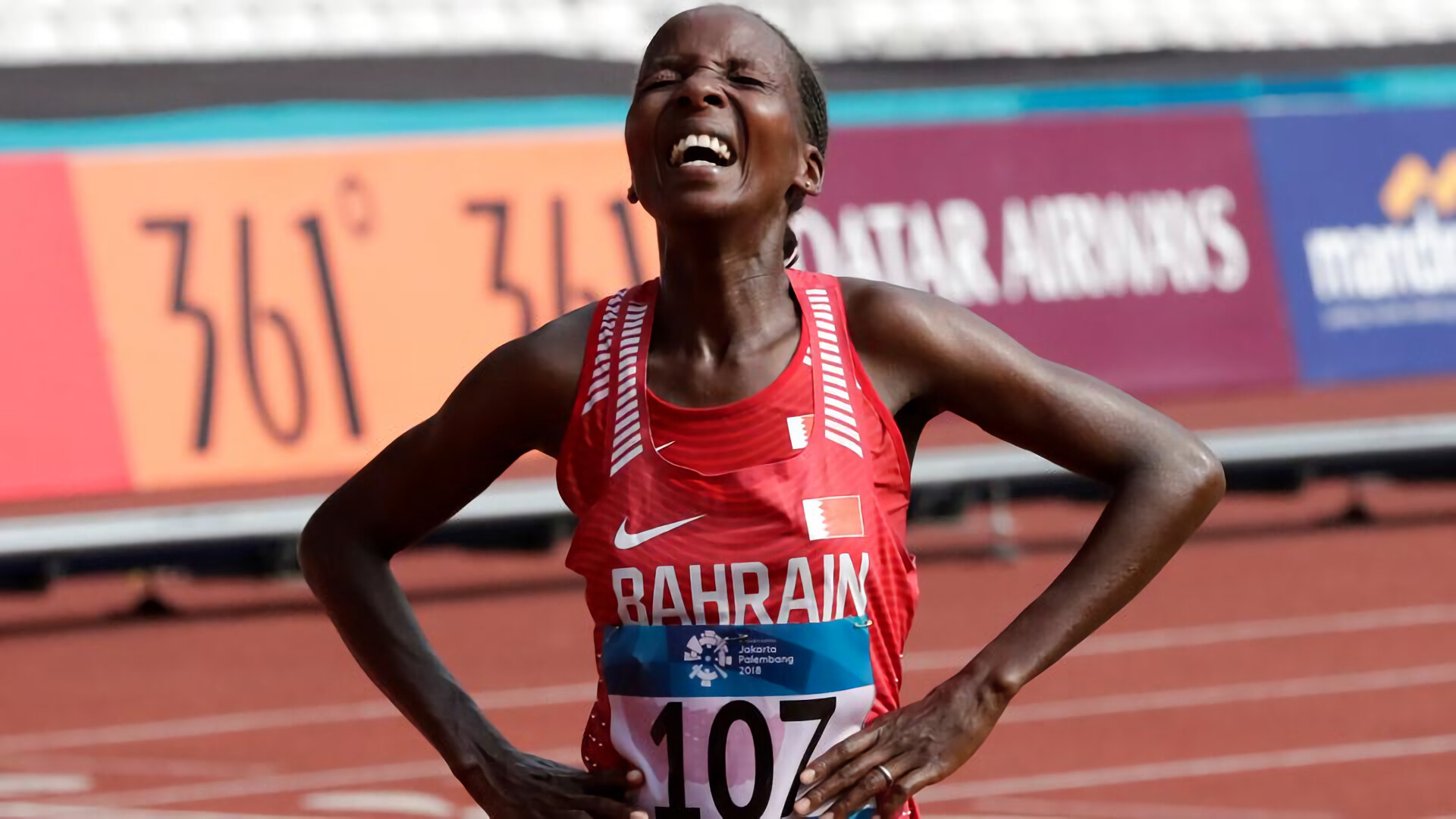 Rose Chelimo, Victory celebration, Running champion, Marathon event, 1920x1080 Full HD Desktop