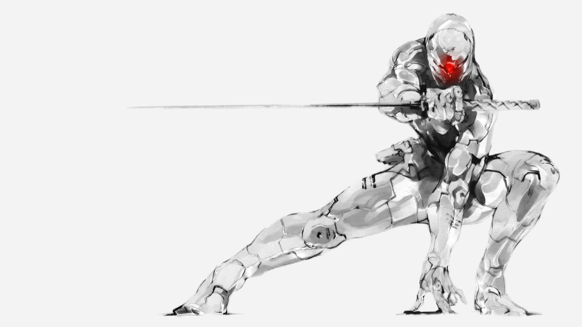 Gray Fox Cyborg Ninja, Metal Gear Solid, High-frequency blade katana, Full HD Desktop wallpaper