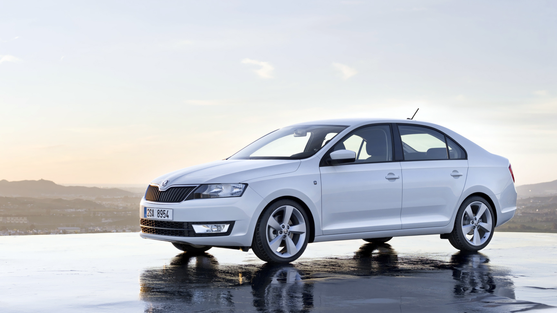 Skoda Rapid, Sleek and stylish, Compact sedan, Elegant design, 1920x1080 Full HD Desktop