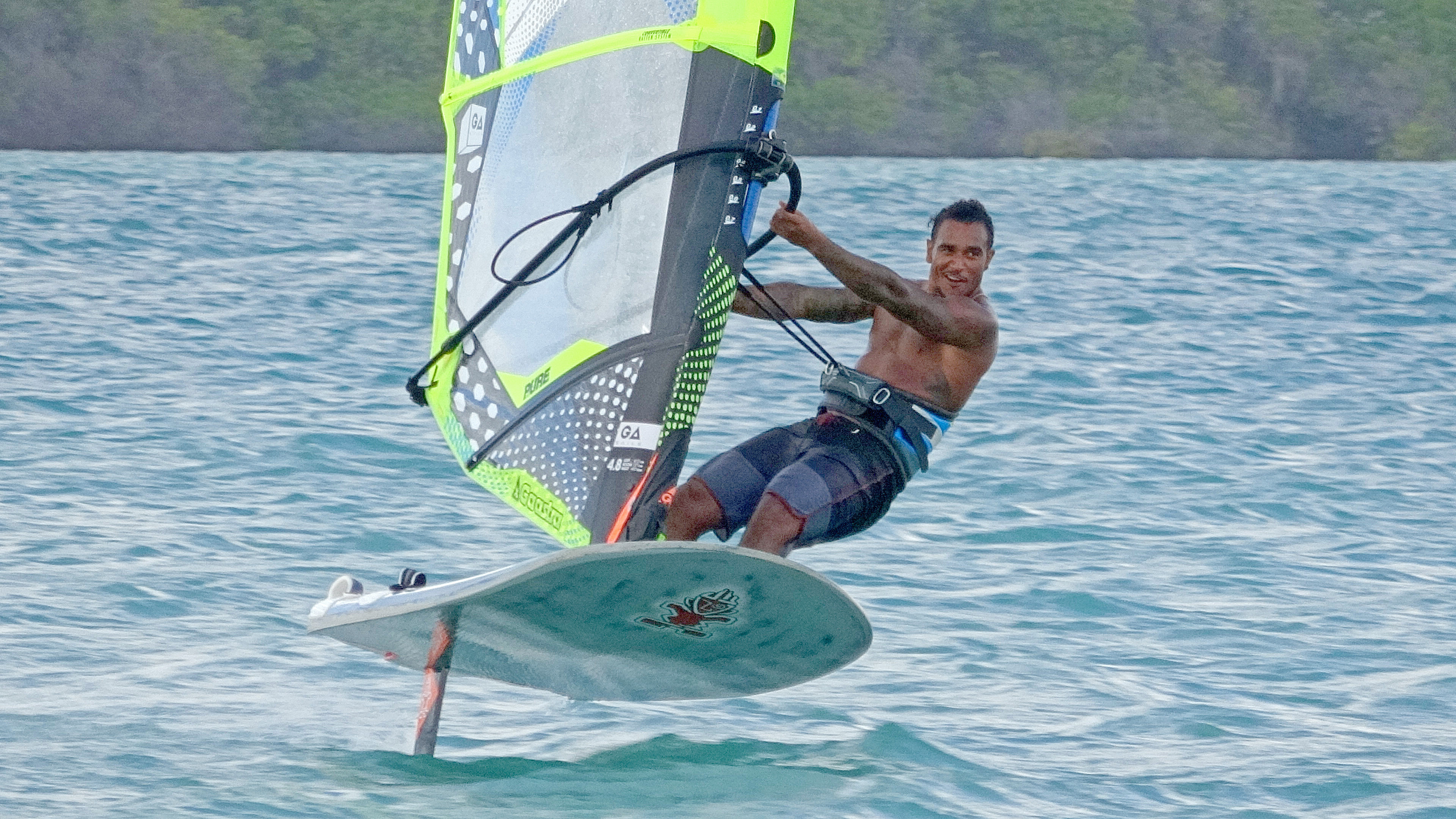 Foiling on Bonaire, Aquatic flight, Elevating the sport, Hydrofoil mastery, 3840x2160 4K Desktop