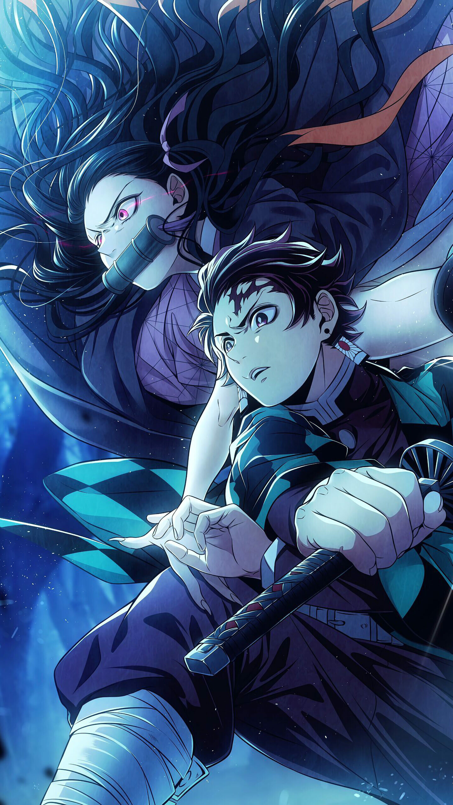 HD 4K wallpaper, Kimetsu no Yaiba, Animated GIFs, Stunning visual effects, 1440x2560 HD Phone