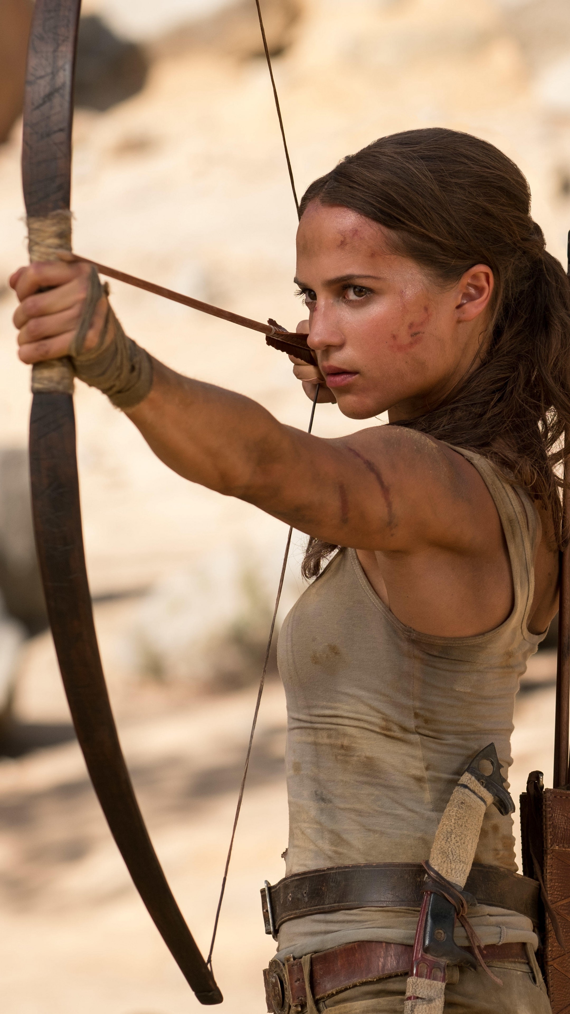 Lara Croft, Tomb Raider movie, Alicia Vikander, 5K wallpaper, 2160x3840 4K Phone