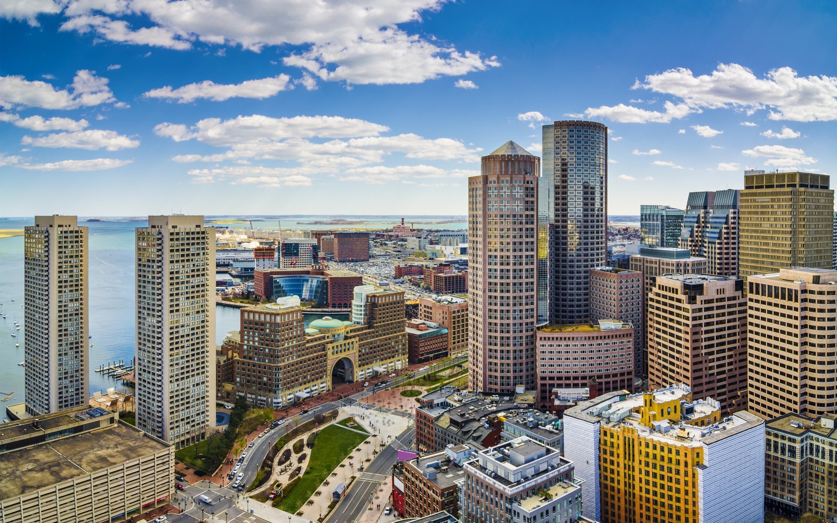 Massachusetts Travels, Cloud formations, American skyline, Blue skies, 2880x1800 HD Desktop