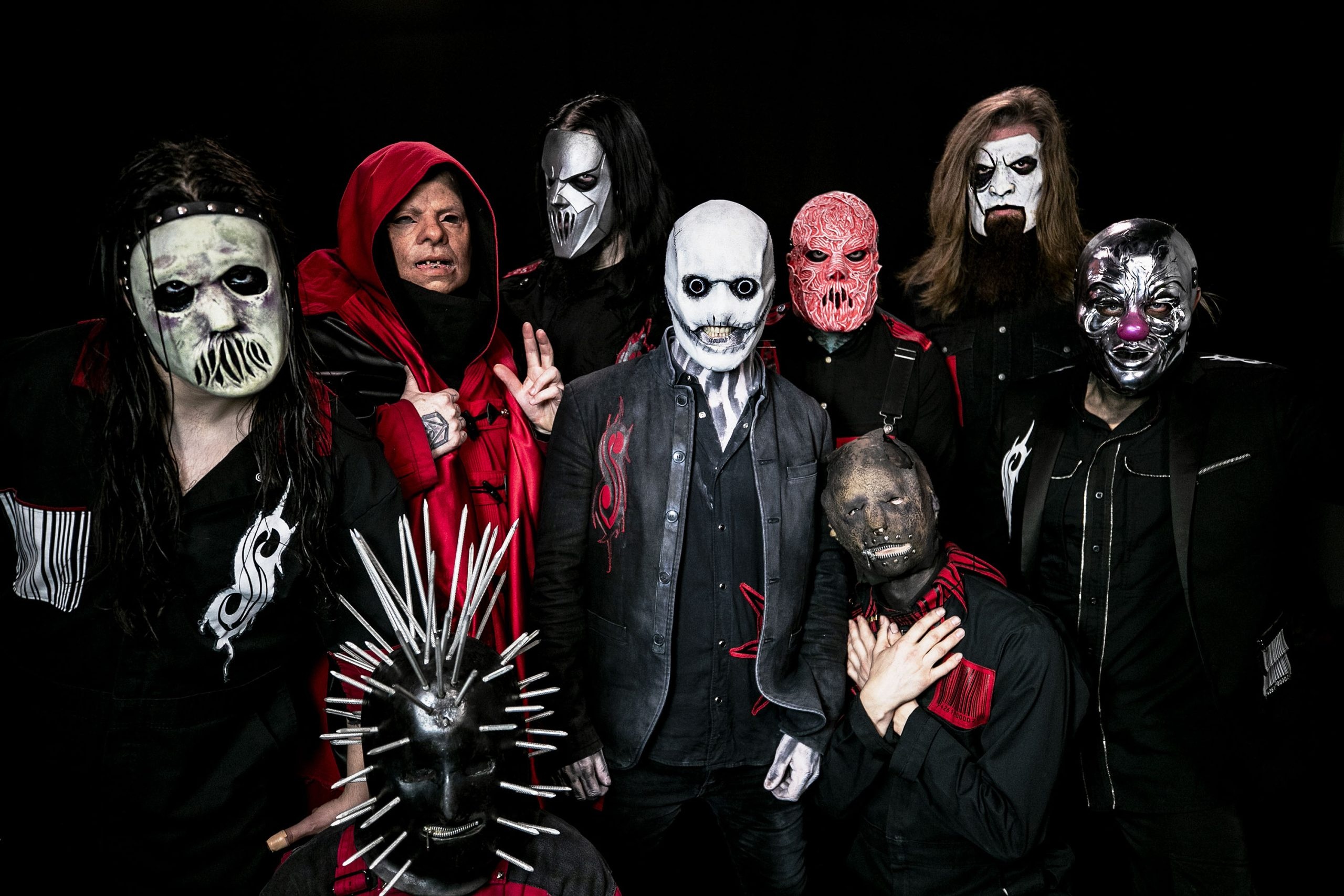 Slipknot, Corey Taylor, Shawn Clown Crahan, metal band masks, HD Desktop wallpaper