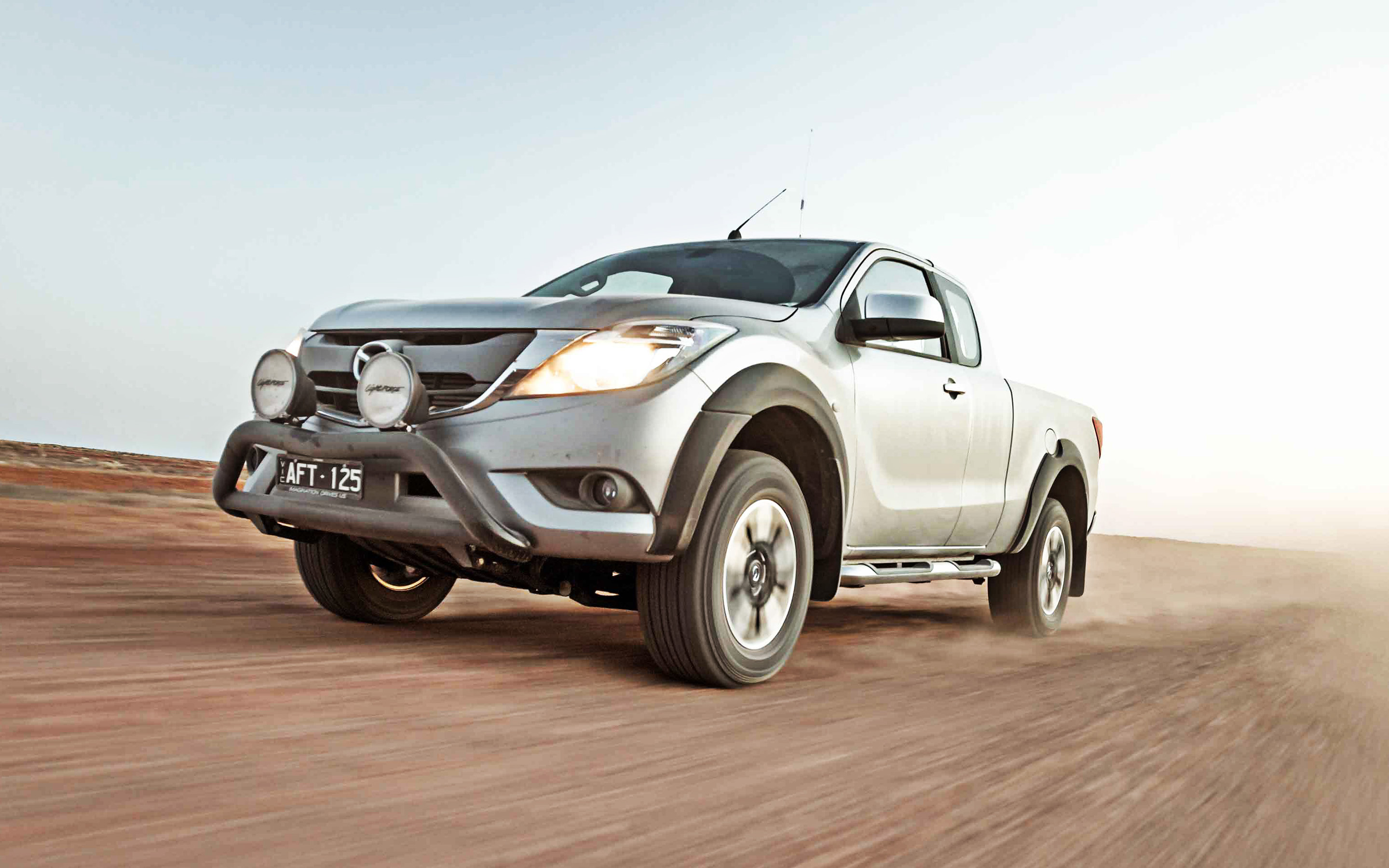 Mazda BT-50, Exterior front view, Japanese pickup truck, 2880x1800 HD Desktop