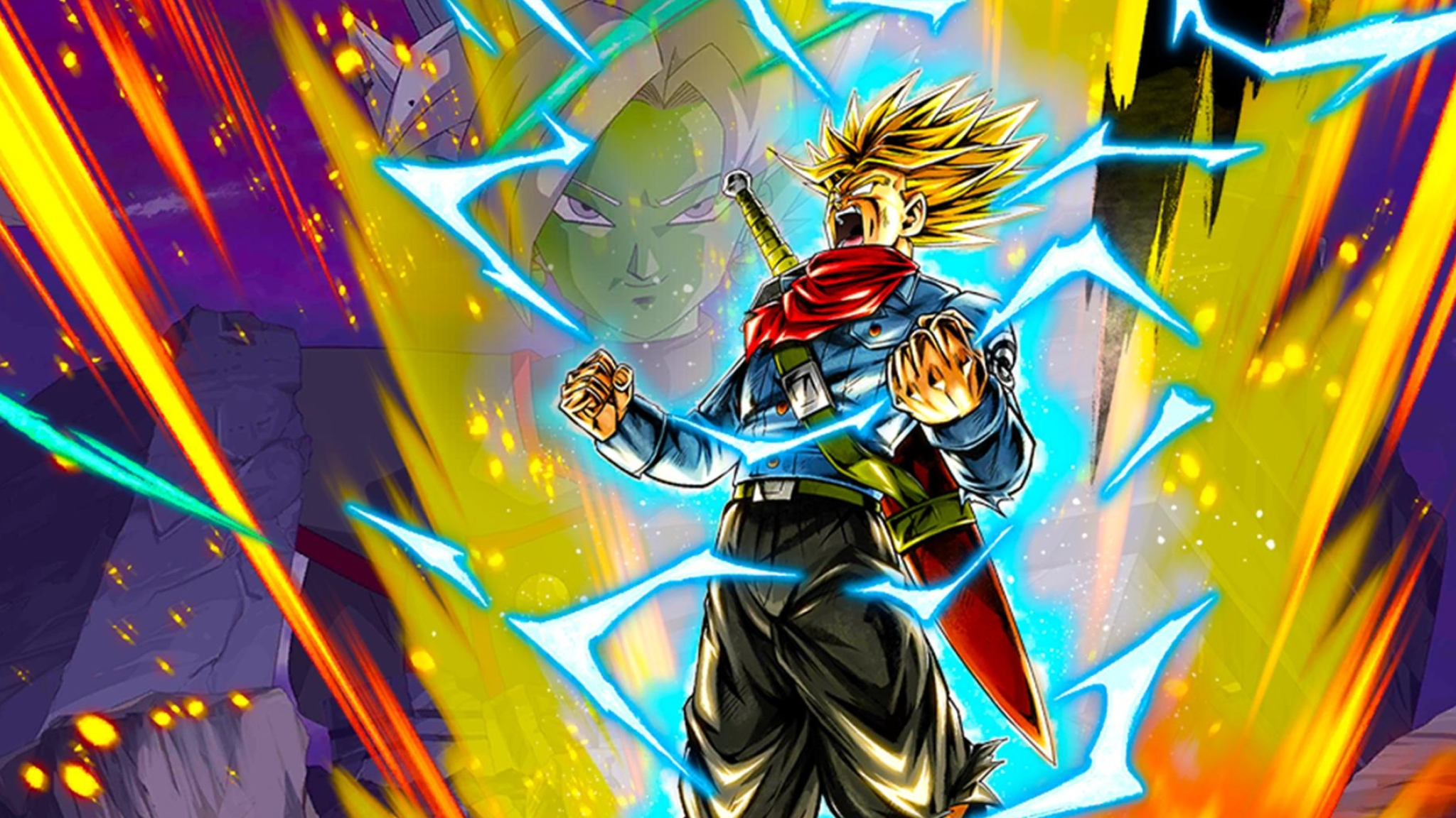 Super Saiyan Future Trunks, Fused Zamasu, Golden energy aura, HD Desktop wallpaper