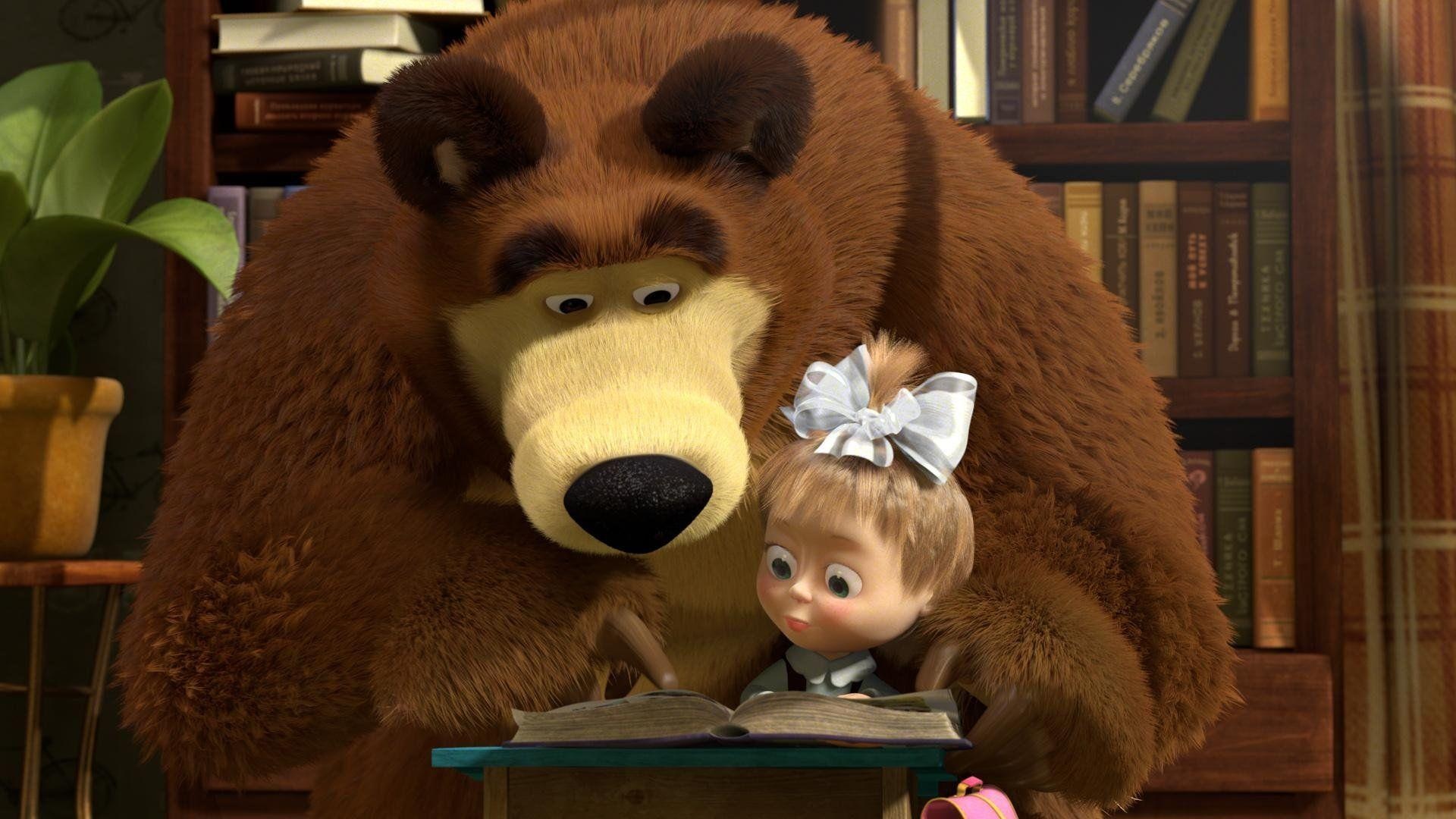 Masha and the Bear, Playful antics, Lovable duo, Cartoon wallpapers, 1920x1080 Full HD Desktop