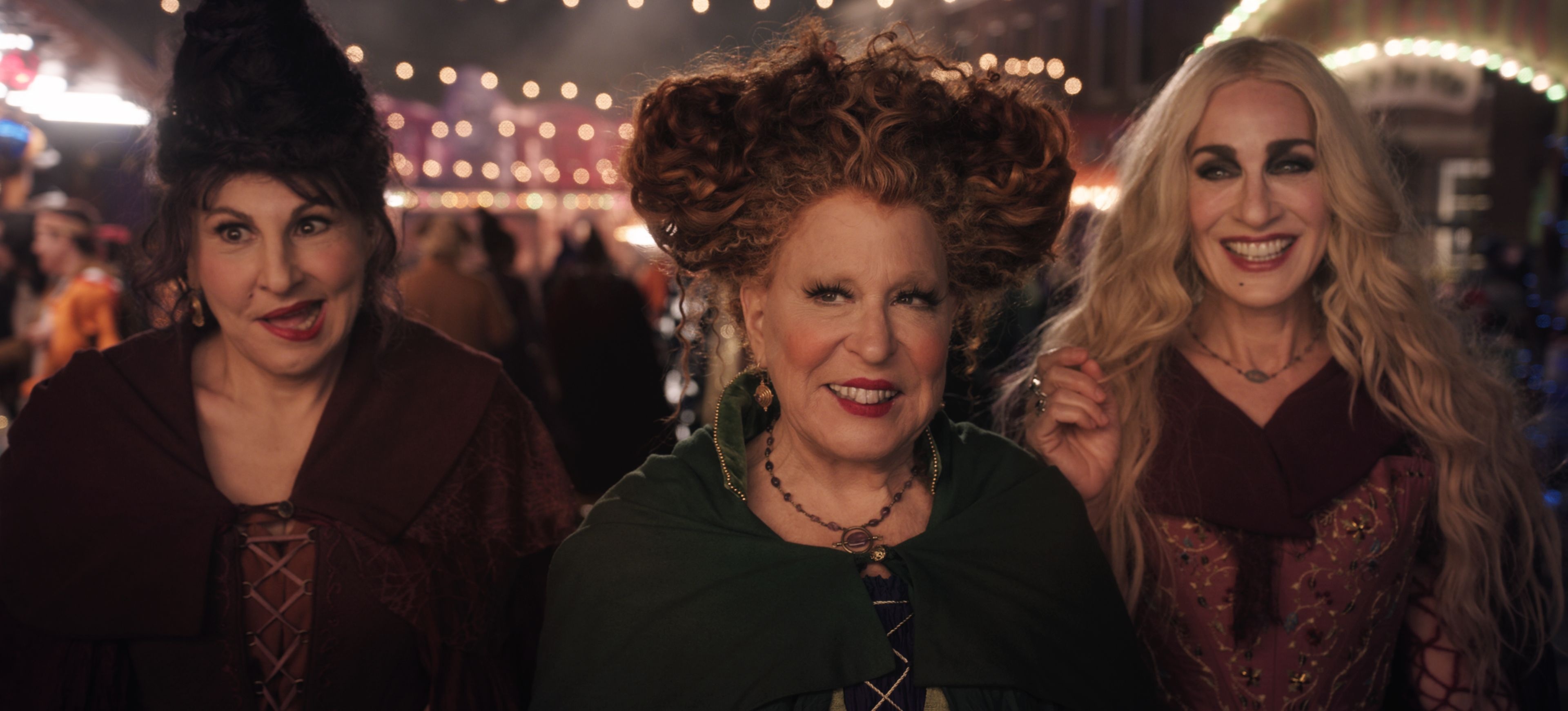 Kathy Najimy, Hocus Pocus 2, Haunting images, Sanderson sisters, 3840x1750 Dual Screen Desktop