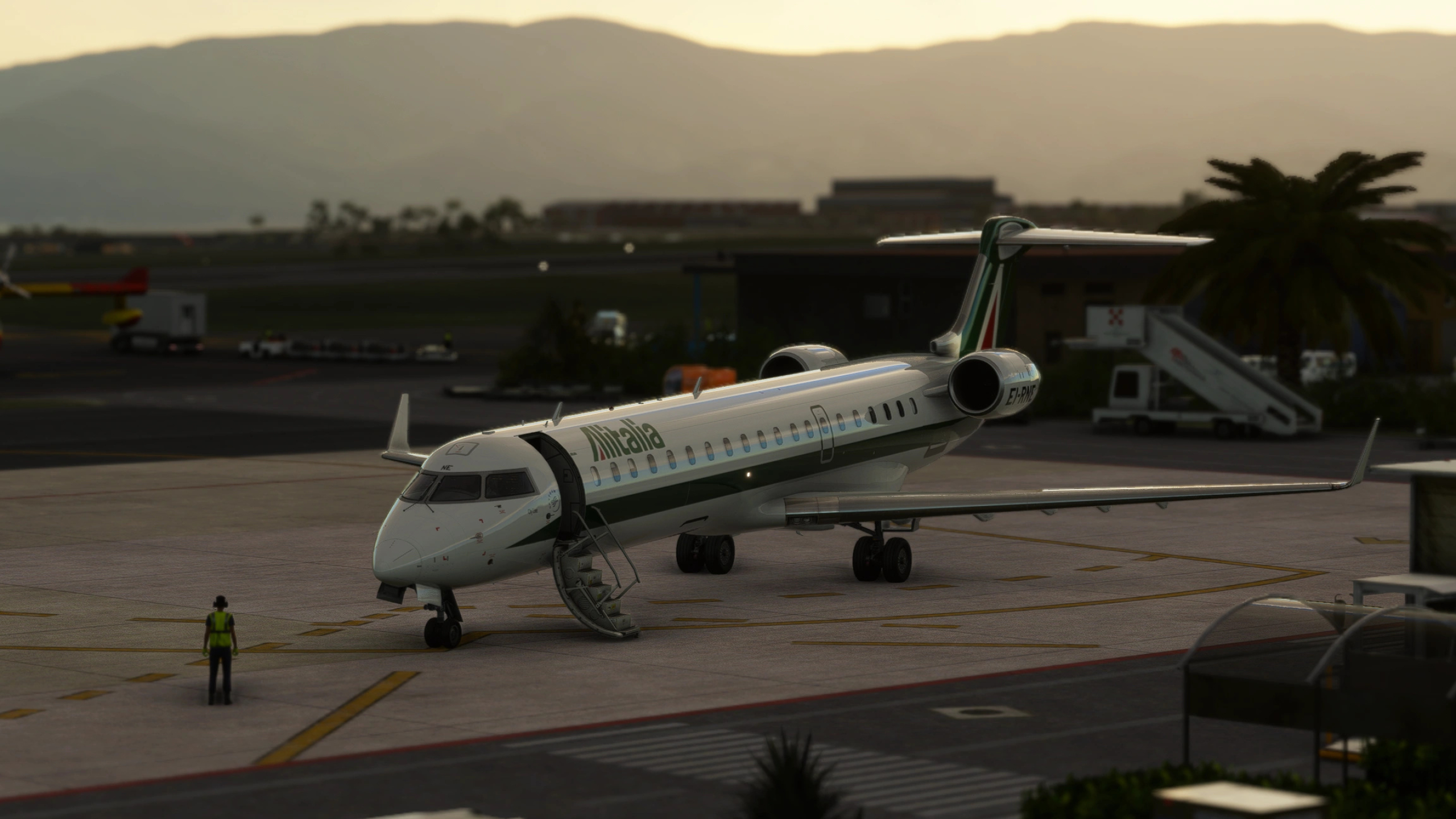 Bombardier CRJ 700, CRJ700 Alitalia, Microsoft Flight Simulator, 2560x1440 HD Desktop