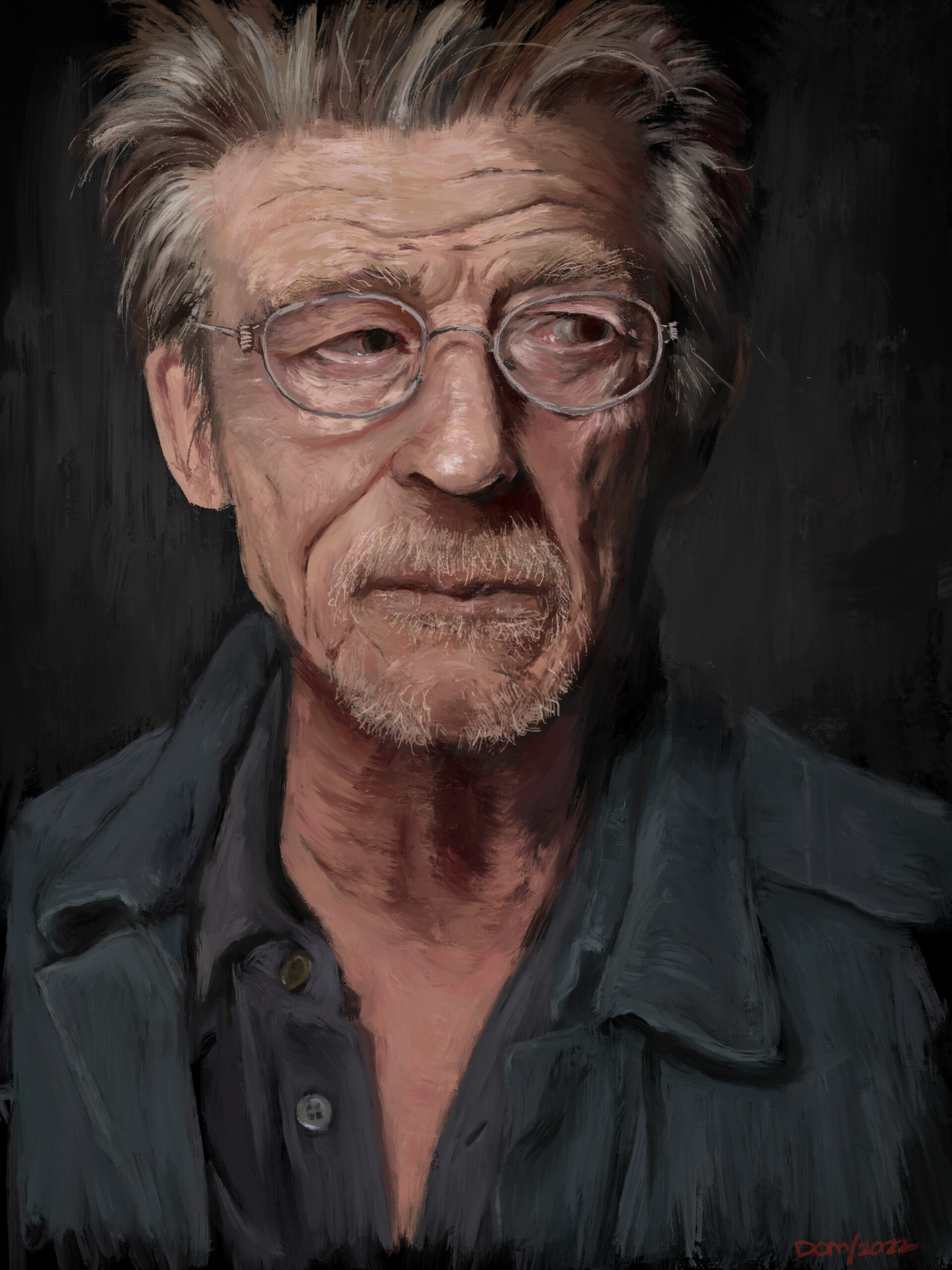 John Hurt, Sketch by Dom Wright, Artistic interpretation, Astounding talent, 1920x2570 HD Phone
