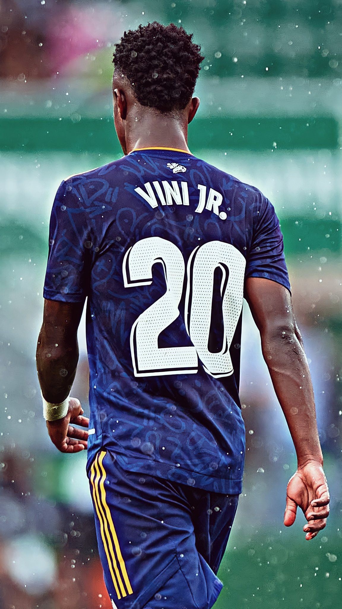 Vinicius Junior, Real Madrid away kit, Navy football jersey, HD Phone wallpaper