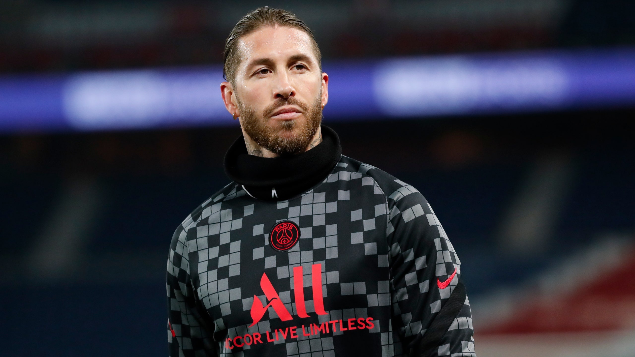 Sergio Ramos, Paris Saint-Germain training kit, Accor Live Limitless, HD Desktop wallpaper