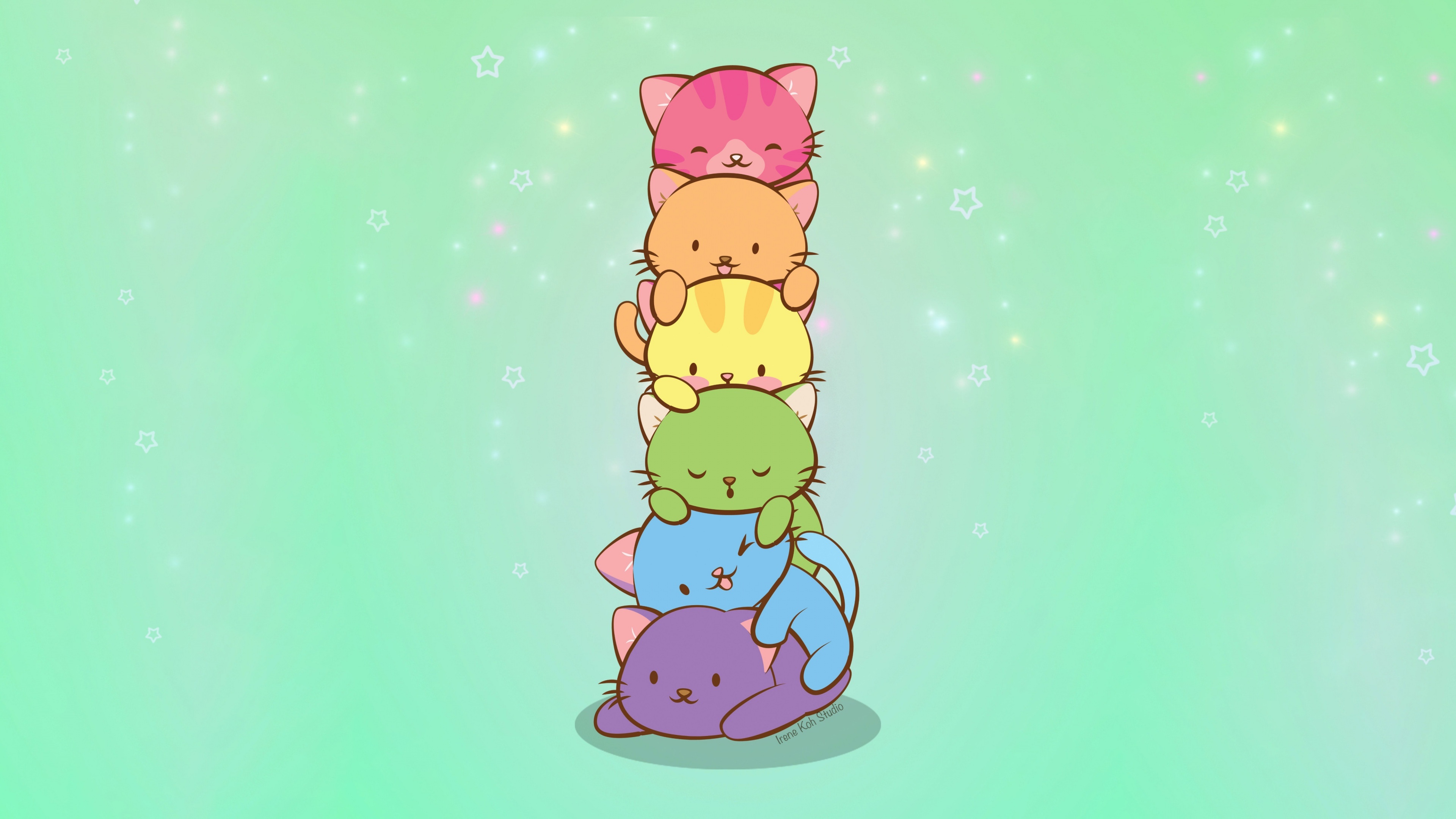 Kawaii cats, Cute Backgrounds Wallpaper, 3840x2160 4K Desktop