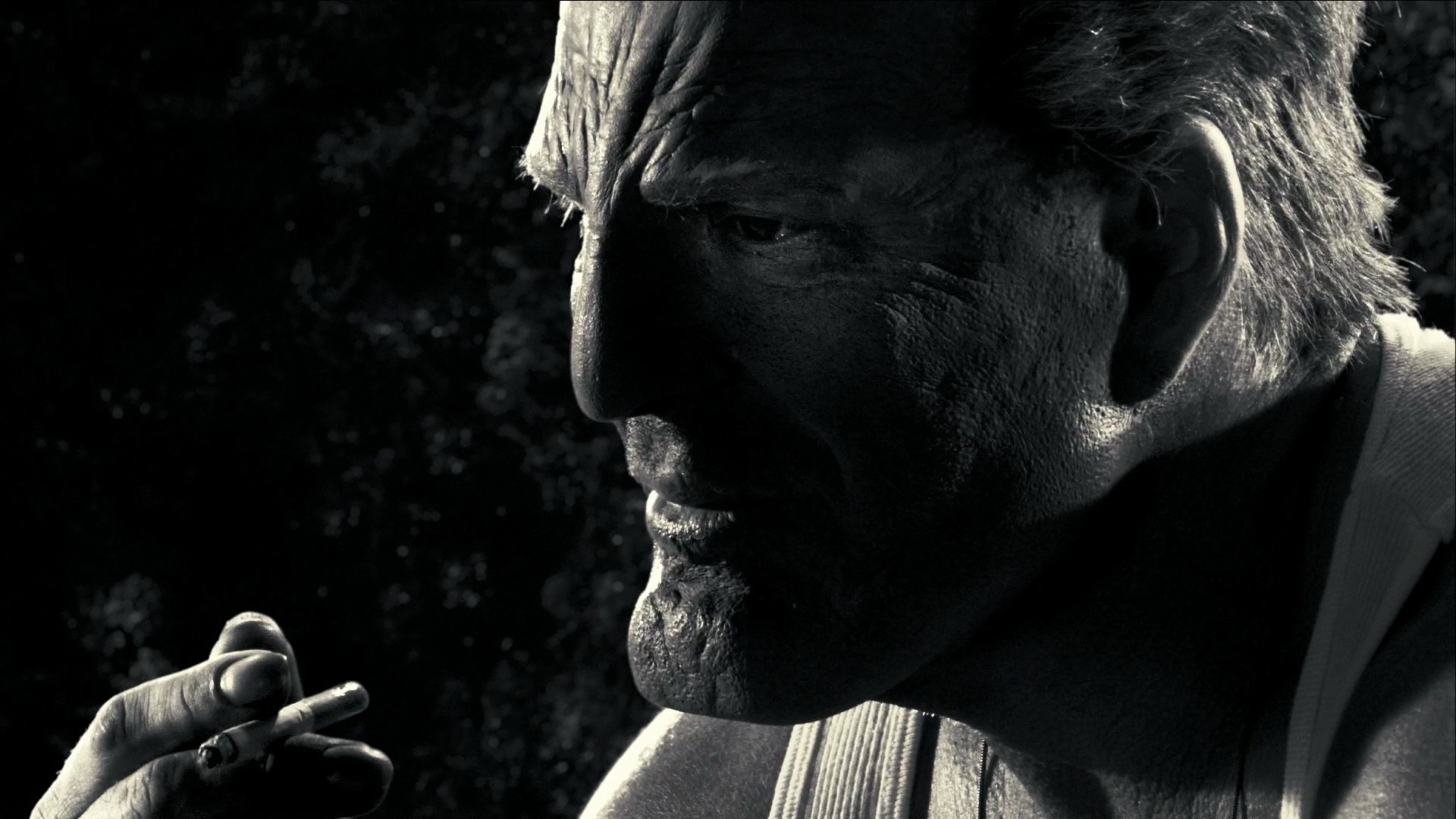 Sin City movies, Mickey Rourke, Monochrome wallpaper, Intense and gritty, 1920x1080 Full HD Desktop