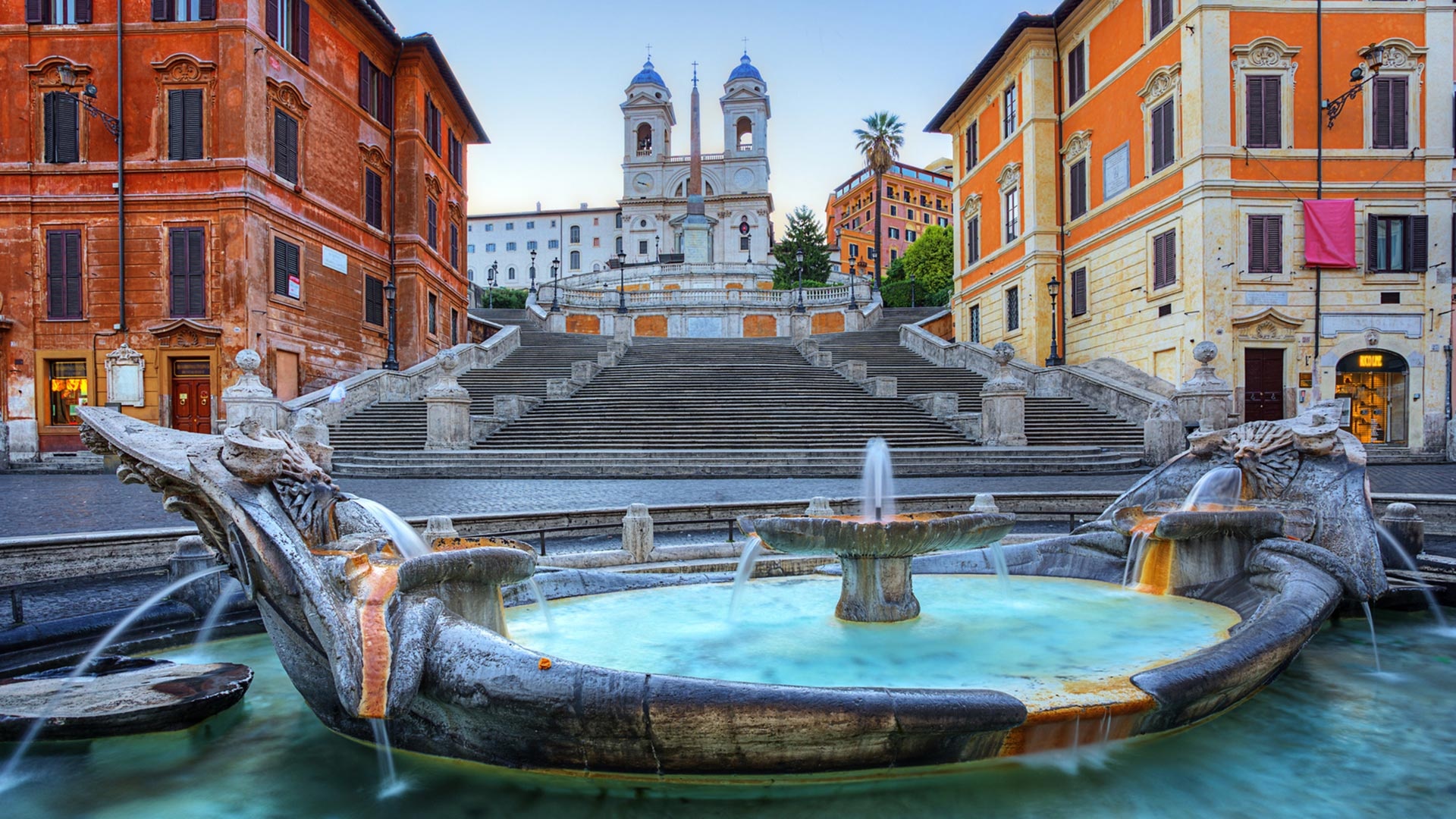 Barcaccia Fountain, Travels, Rome, 1920x1080 Full HD Desktop