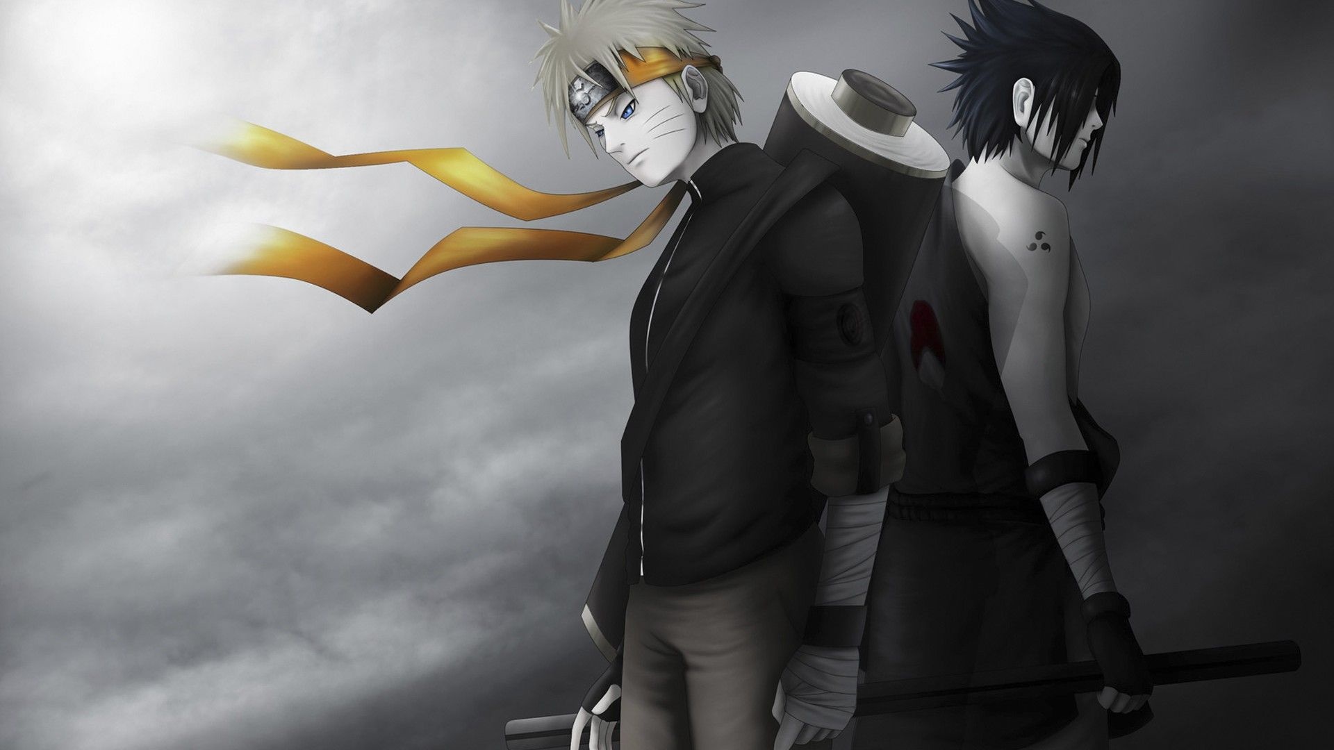 Naruto Uzumaki, Sasuke Uchiha, Cursed Seal of Heaven, Full HD Desktop wallpaper