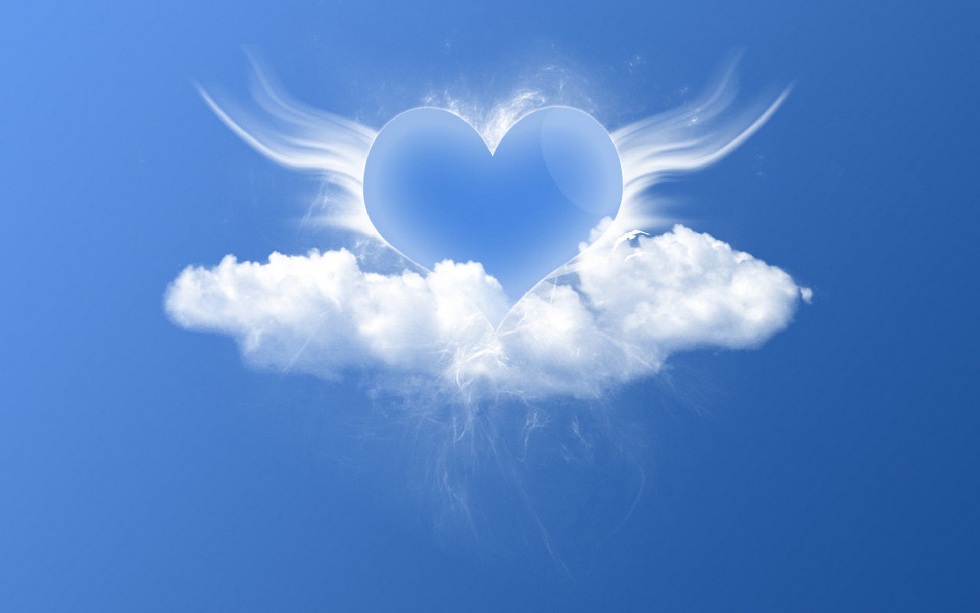 Cloud, Heart With Wings Wallpaper, 1920x1200 HD Desktop