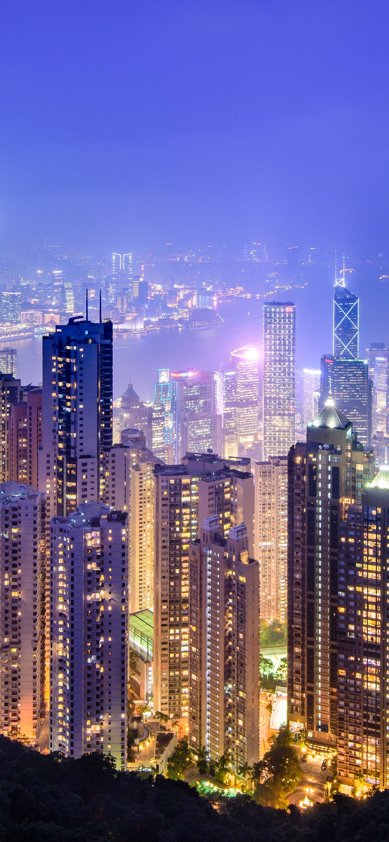 Victoria Peak wallpaper, Stunning 4K view, Nighttime cityscape, Worldly charm, 1290x2780 HD Phone