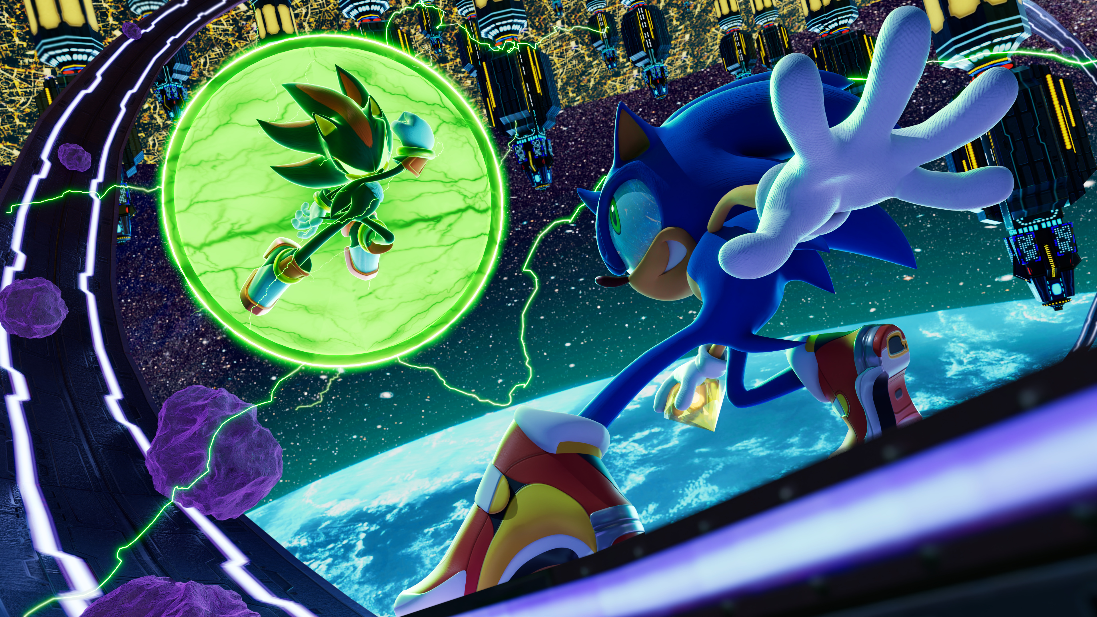 Sonic the Hedgehog, Shadow the Hedgehog, Final Rush stage, 4K Desktop wallpaper
