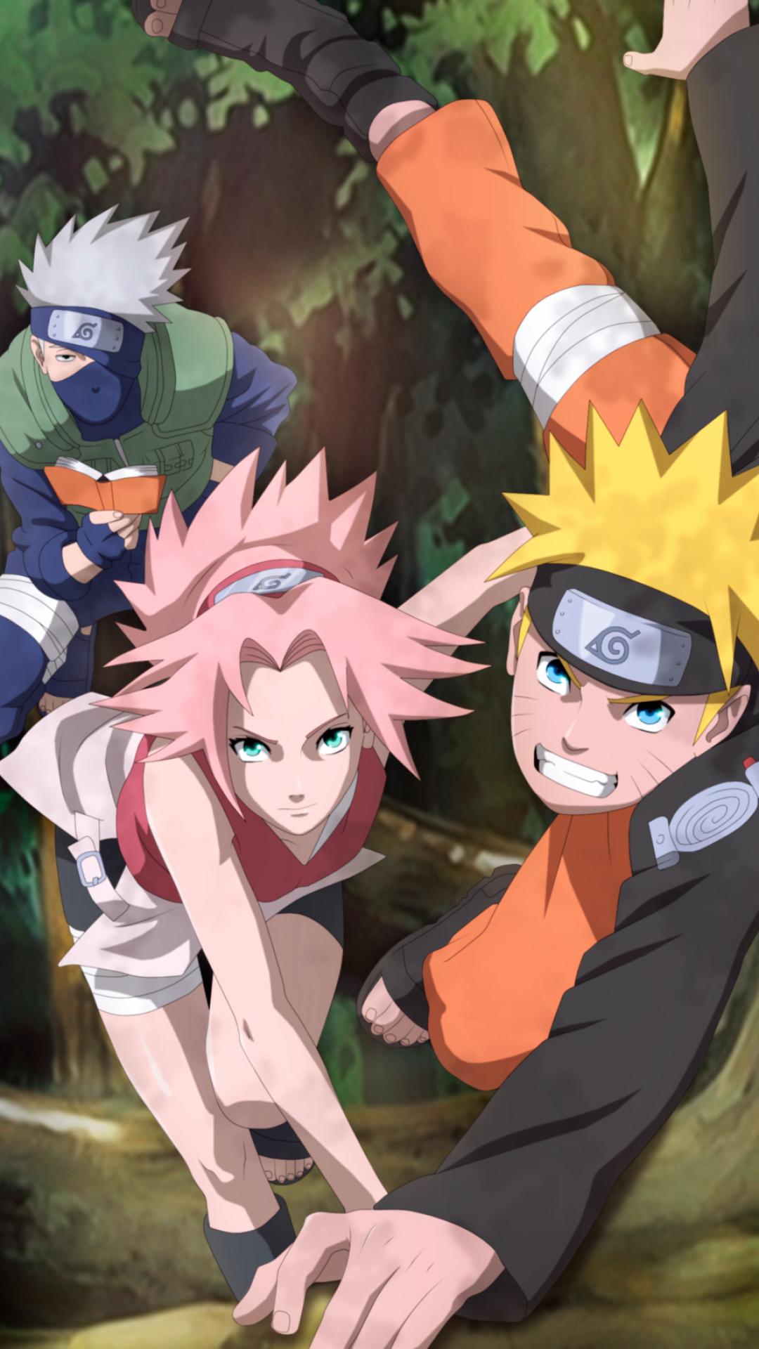 Naruto Uzumaki, Sakura Haruno, Kakashi Hatake, Team 7, Full HD Phone wallpaper