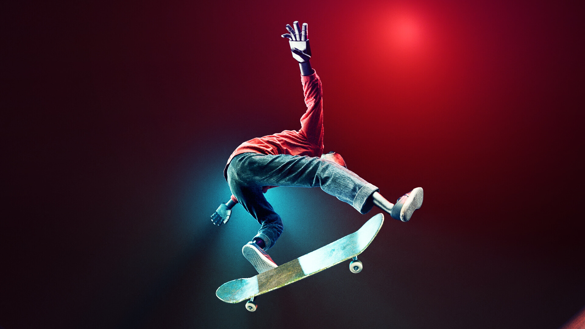 Heelflip skateboarding animation, Artistic expression, Dynamic movement, Animated skateboarding, 1920x1080 Full HD Desktop