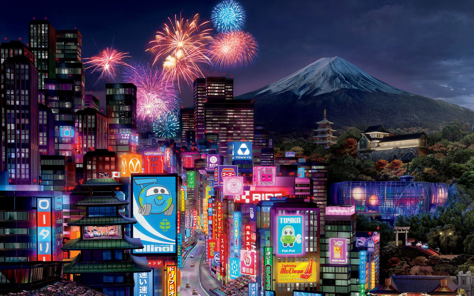 Cars 2, Tokyo Wallpaper, 1920x1200 HD Desktop