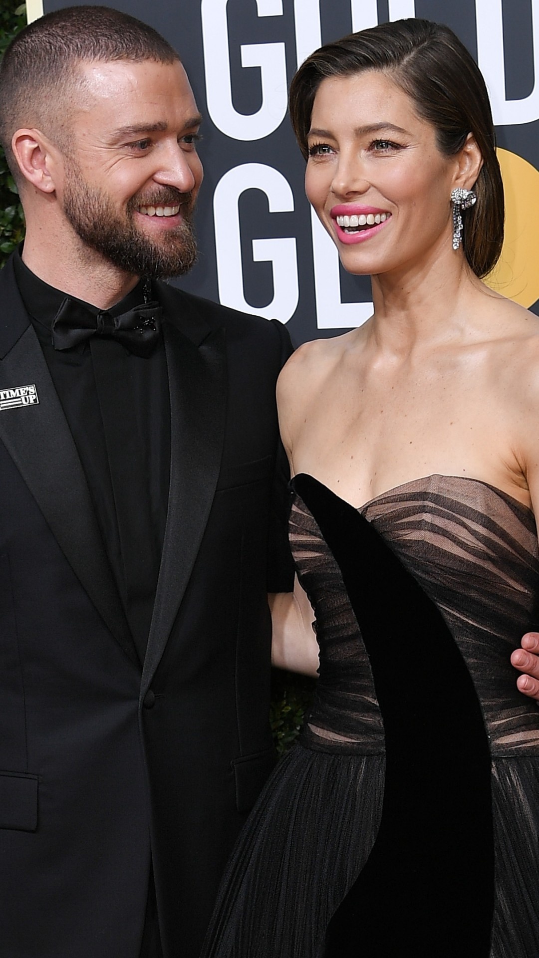 Justin Timberlake, Jessica Biel, Golden Globes fashion, 4k quality, 1080x1920 Full HD Phone